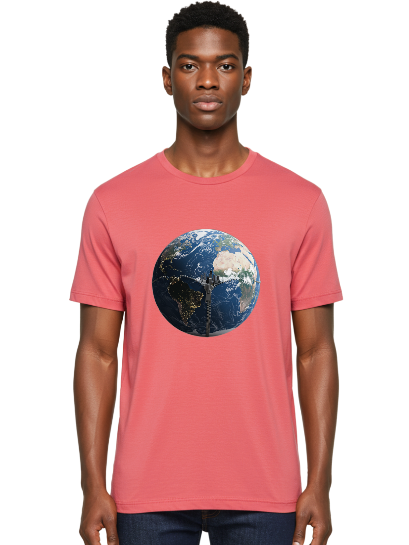 Earth-With-Zip Men'S Graphic Tee, 100% Cotton, Comfortable Casual Summer Wear, Machine Washable, Vintage Camera, Old Camera, Antique Camera, Black Camera, Classic Photography, Photography Equipment, Nostalgic Device, Film Camera, Camera Art Bam360