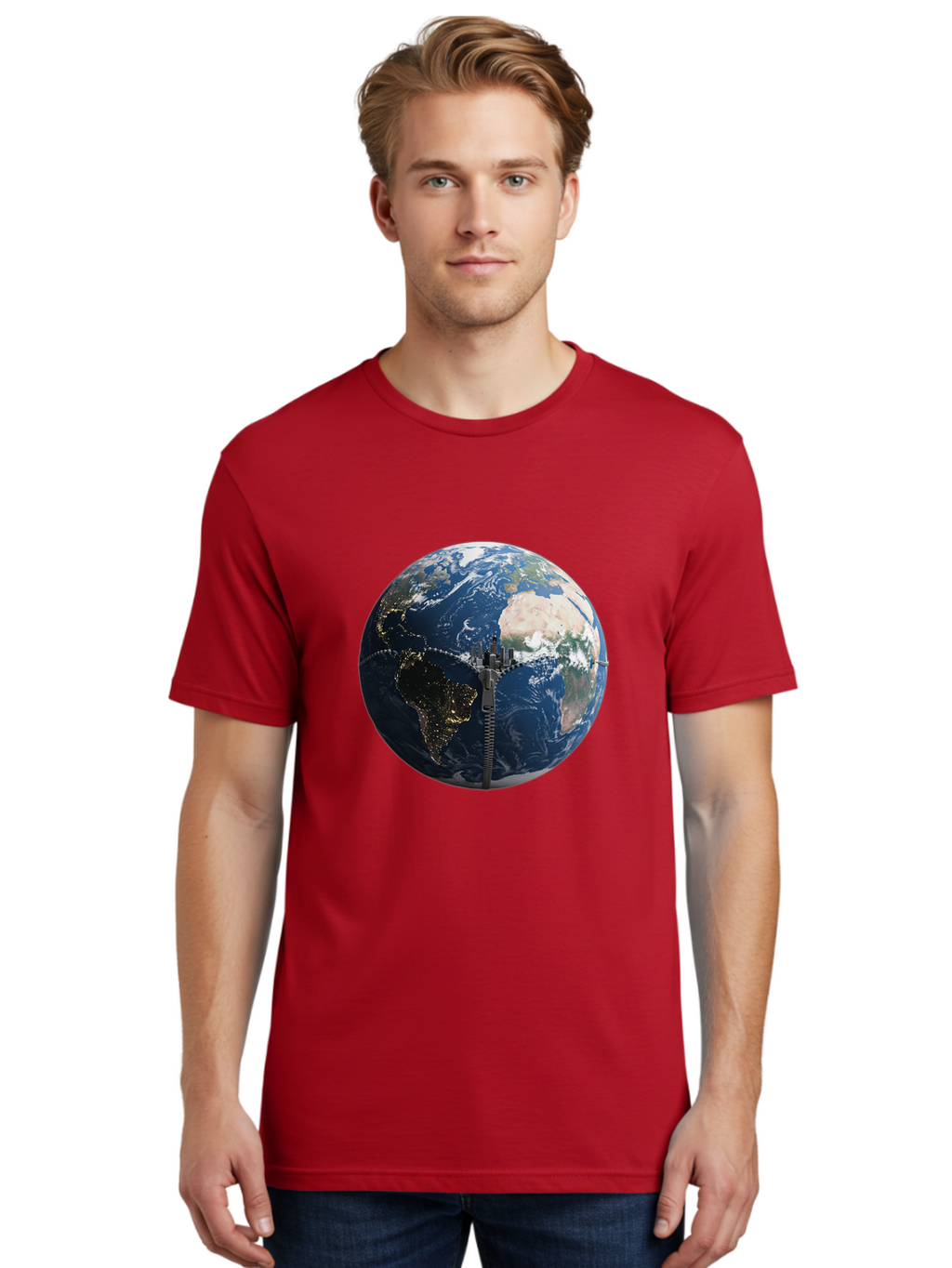 Earth-With-Zip Men'S Graphic Tee, 100% Cotton, Comfortable Casual Summer Wear, Machine Washable, Vintage Camera, Old Camera, Antique Camera, Black Camera, Classic Photography, Photography Equipment, Nostalgic Device, Film Camera, Camera Art Bam360