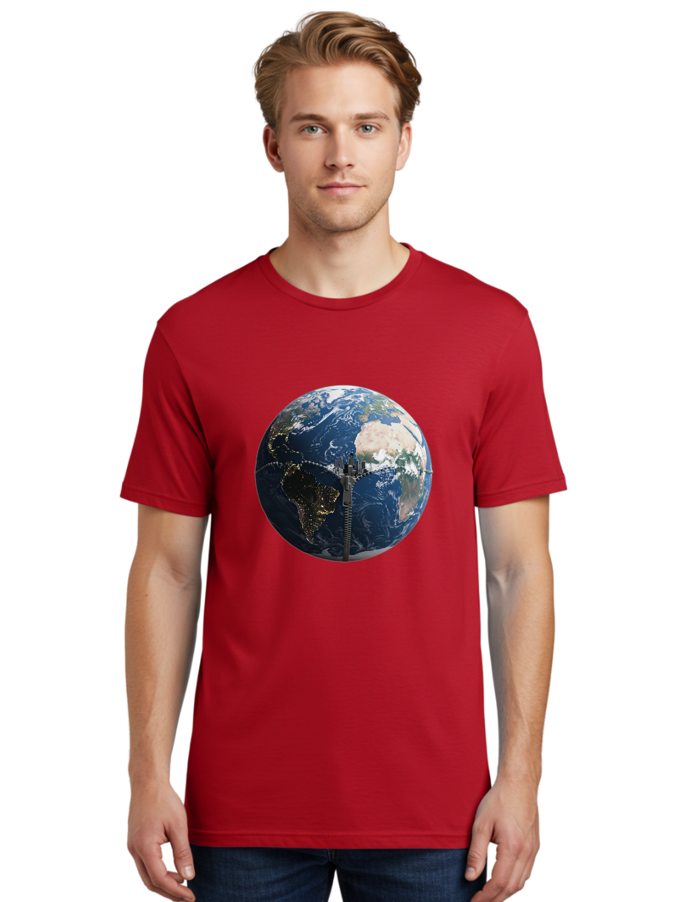 Earth-With-Zip Men'S Graphic Tee, 100% Cotton, Comfortable Casual Summer Wear, Machine Washable, Vintage Camera, Old Camera, Antique Camera, Black Camera, Classic Photography, Photography Equipment, Nostalgic Device, Film Camera, Camera Art Bam360