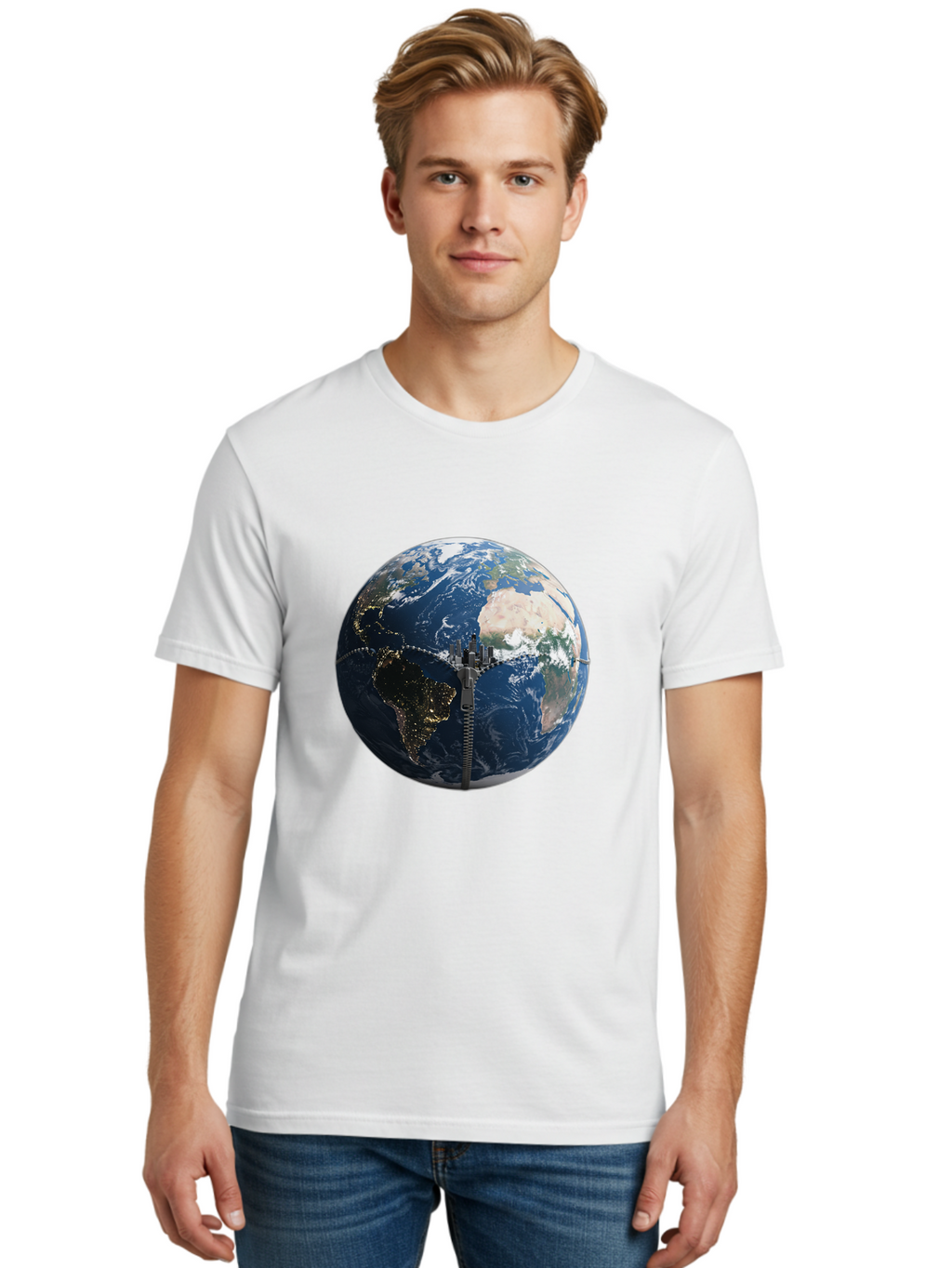 Earth-With-Zip Men'S Graphic Tee, 100% Cotton, Comfortable Casual Summer Wear, Machine Washable, Vintage Camera, Old Camera, Antique Camera, Black Camera, Classic Photography, Photography Equipment, Nostalgic Device, Film Camera, Camera Art Bam360