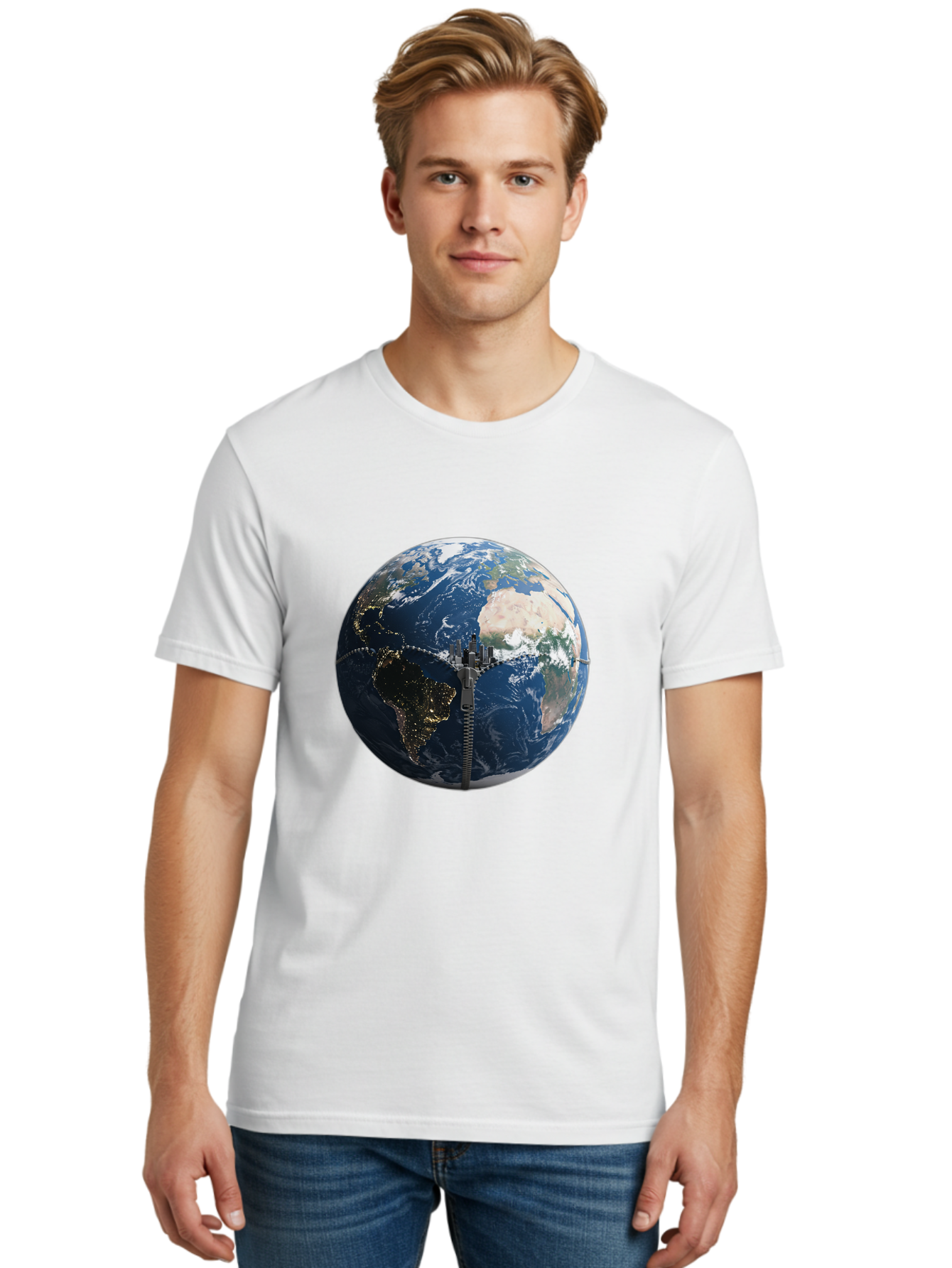 Earth-With-Zip Men'S Graphic Tee, 100% Cotton, Comfortable Casual Summer Wear, Machine Washable, Vintage Camera, Old Camera, Antique Camera, Black Camera, Classic Photography, Photography Equipment, Nostalgic Device, Film Camera, Camera Art Bam360