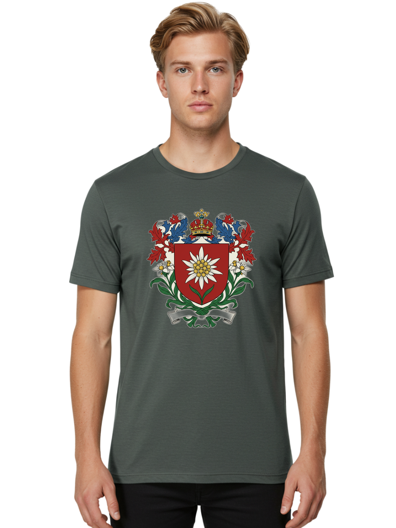 Edinburgh-Coat-Of-Arms Men'S Graphic Tee, 100% Cotton, Comfortable Casual Summer Wear, Machine Washable, Vintage Camera, Old Camera, Antique Camera, Black Camera, Classic Photography, Photography Equipment, Nostalgic Device, Film Camera, Bam366