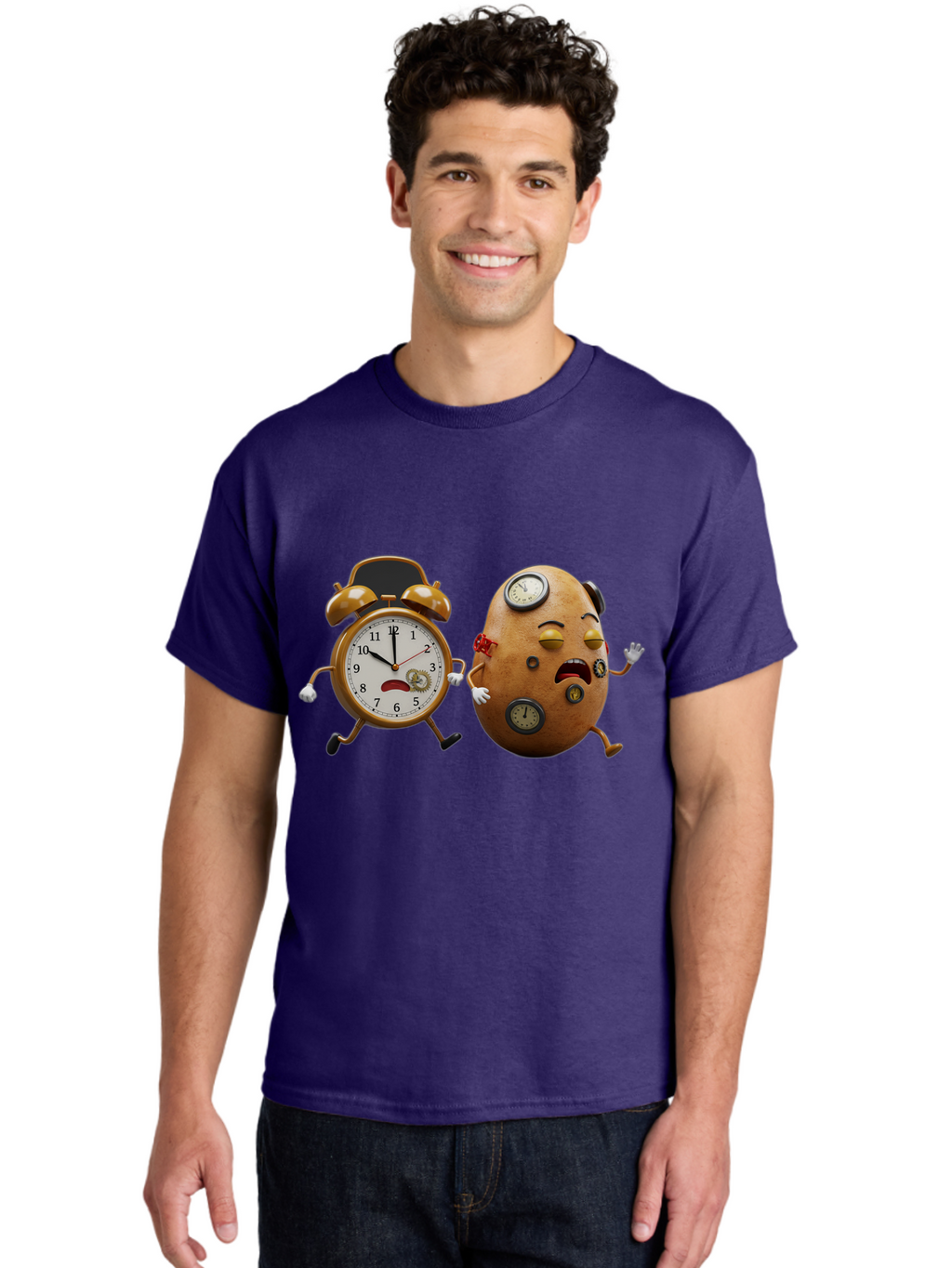 Egg-And-Alarm-Clock Men'S Graphic Tee, 100% Cotton, Comfortable Casual Summer Wear, Machine Washable, Vintage Camera, Old Camera, Antique Camera, Black Camera, Classic Photography, Photography Equipment, Nostalgic Device, Film Camera, Bam367