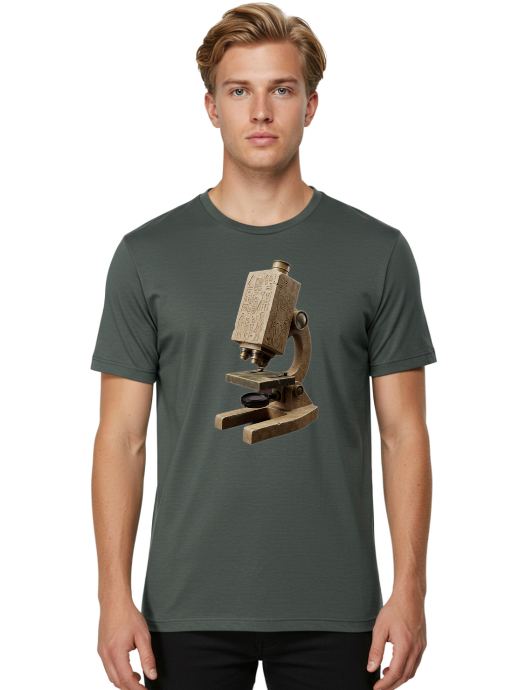 Egyptian-Microscope Men'S Graphic Tee, 100% Cotton, Comfortable Casual Summer Wear, Machine Washable, Vintage Camera, Old Camera, Antique Camera, Black Camera, Classic Photography, Photography Equipment, Nostalgic Device, Film Camera, Bam371