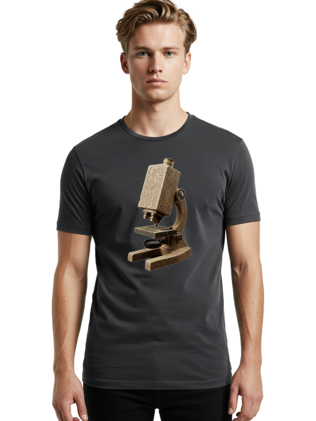 Egyptian-Microscope Men'S Graphic Tee, 100% Cotton, Comfortable Casual Summer Wear, Machine Washable, Vintage Camera, Old Camera, Antique Camera, Black Camera, Classic Photography, Photography Equipment, Nostalgic Device, Film Camera, Bam371