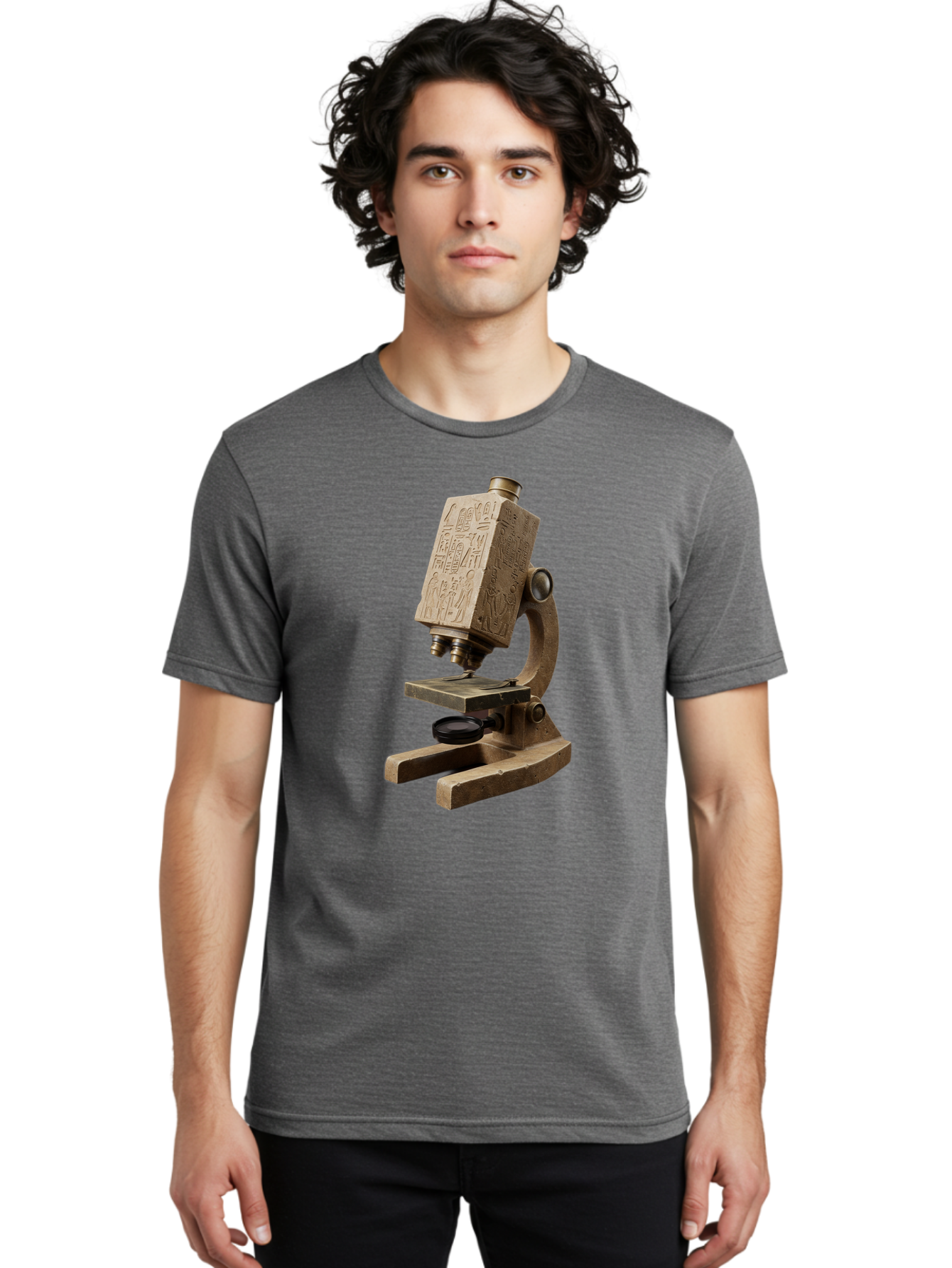 Egyptian-Microscope Men'S Graphic Tee, 100% Cotton, Comfortable Casual Summer Wear, Machine Washable, Vintage Camera, Old Camera, Antique Camera, Black Camera, Classic Photography, Photography Equipment, Nostalgic Device, Film Camera, Bam371