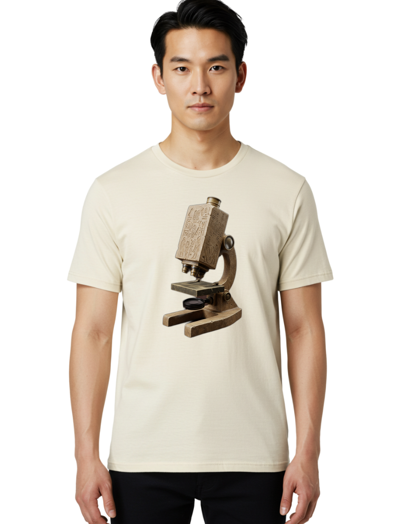 Egyptian-Microscope Men'S Graphic Tee, 100% Cotton, Comfortable Casual Summer Wear, Machine Washable, Vintage Camera, Old Camera, Antique Camera, Black Camera, Classic Photography, Photography Equipment, Nostalgic Device, Film Camera, Bam371