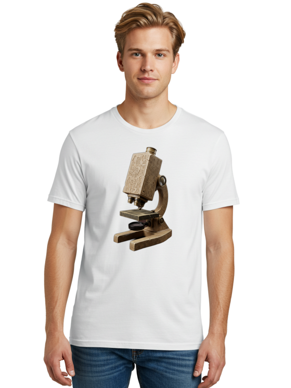 Egyptian-Microscope Men'S Graphic Tee, 100% Cotton, Comfortable Casual Summer Wear, Machine Washable, Vintage Camera, Old Camera, Antique Camera, Black Camera, Classic Photography, Photography Equipment, Nostalgic Device, Film Camera, Bam371