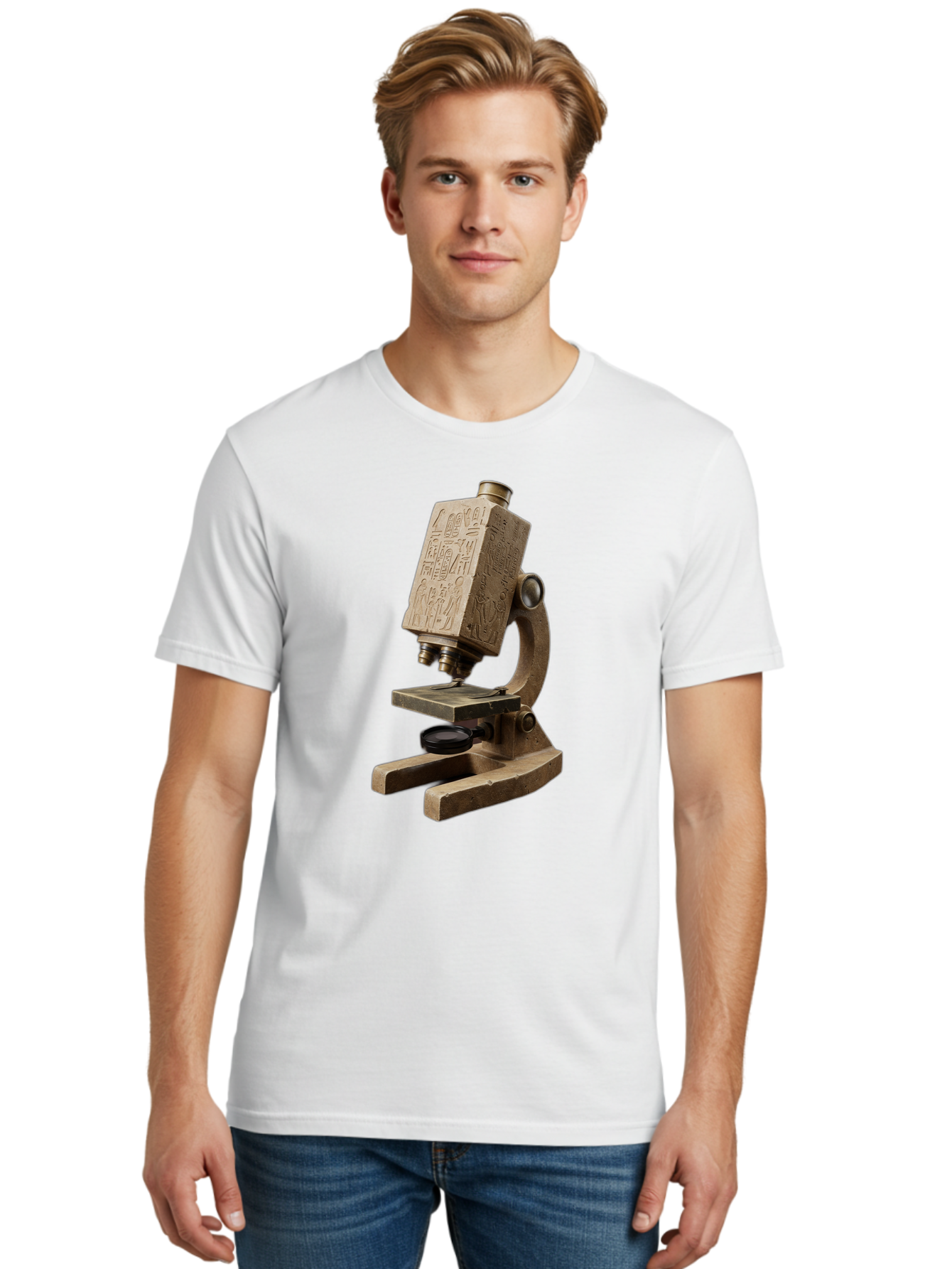 Egyptian-Microscope Men'S Graphic Tee, 100% Cotton, Comfortable Casual Summer Wear, Machine Washable, Vintage Camera, Old Camera, Antique Camera, Black Camera, Classic Photography, Photography Equipment, Nostalgic Device, Film Camera, Bam371