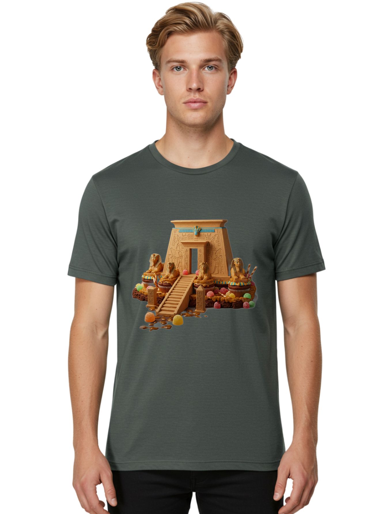 Egyptian-Temple-Cupcake Men'S Graphic Tee, 100% Cotton, Comfortable Casual Summer Wear, Machine Washable, Vintage Camera, Old Camera, Antique Camera, Black Camera, Classic Photography, Photography Equipment, Nostalgic Device, Film Camera, Bam372