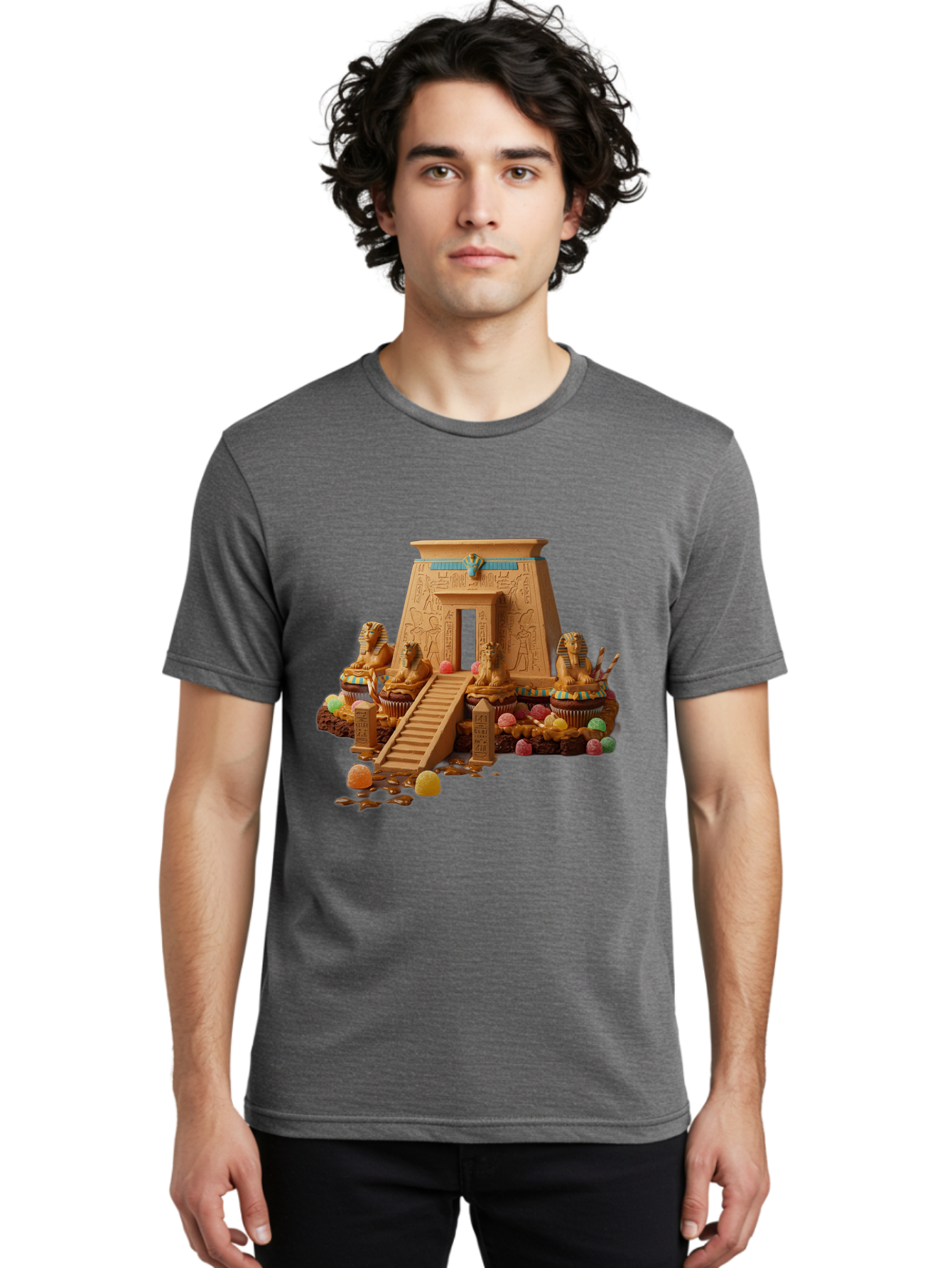 Egyptian-Temple-Cupcake Men'S Graphic Tee, 100% Cotton, Comfortable Casual Summer Wear, Machine Washable, Vintage Camera, Old Camera, Antique Camera, Black Camera, Classic Photography, Photography Equipment, Nostalgic Device, Film Camera, Bam372
