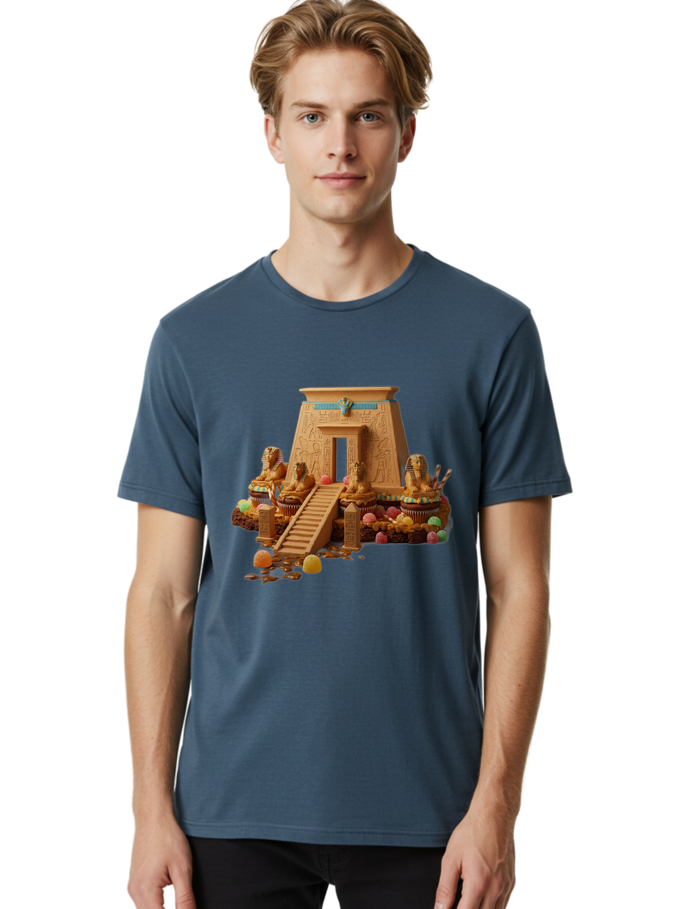 Egyptian-Temple-Cupcake Men'S Graphic Tee, 100% Cotton, Comfortable Casual Summer Wear, Machine Washable, Vintage Camera, Old Camera, Antique Camera, Black Camera, Classic Photography, Photography Equipment, Nostalgic Device, Film Camera, Bam372