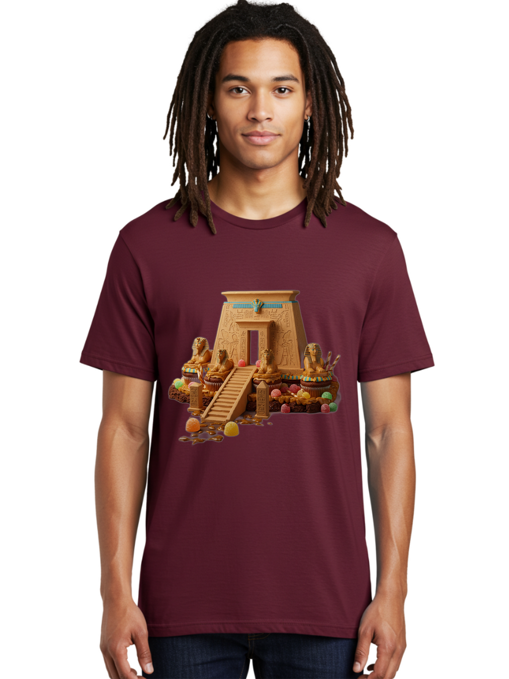 Egyptian-Temple-Cupcake Men'S Graphic Tee, 100% Cotton, Comfortable Casual Summer Wear, Machine Washable, Vintage Camera, Old Camera, Antique Camera, Black Camera, Classic Photography, Photography Equipment, Nostalgic Device, Film Camera, Bam372