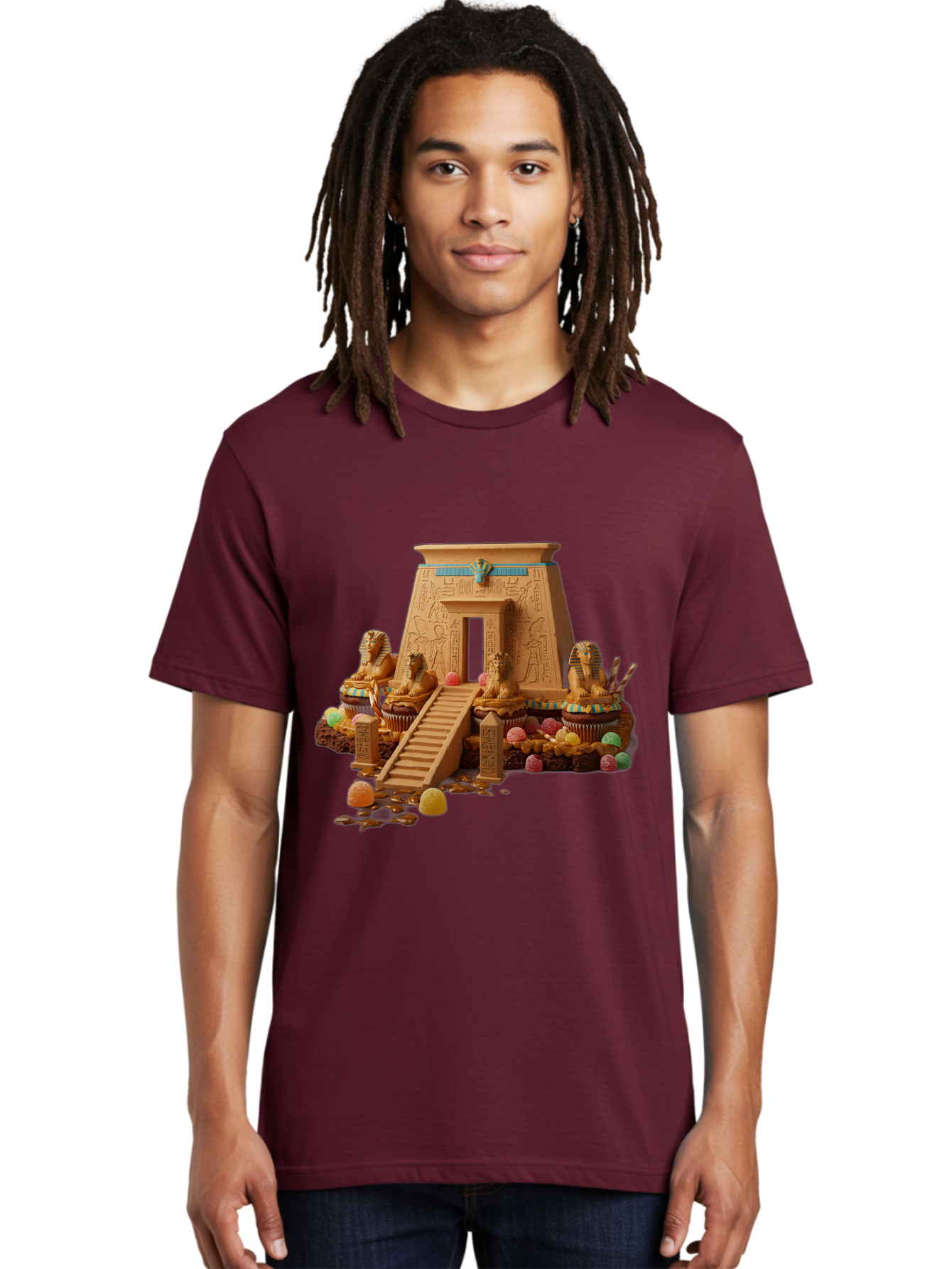 Egyptian-Temple-Cupcake Men'S Graphic Tee, 100% Cotton, Comfortable Casual Summer Wear, Machine Washable, Vintage Camera, Old Camera, Antique Camera, Black Camera, Classic Photography, Photography Equipment, Nostalgic Device, Film Camera, Bam372