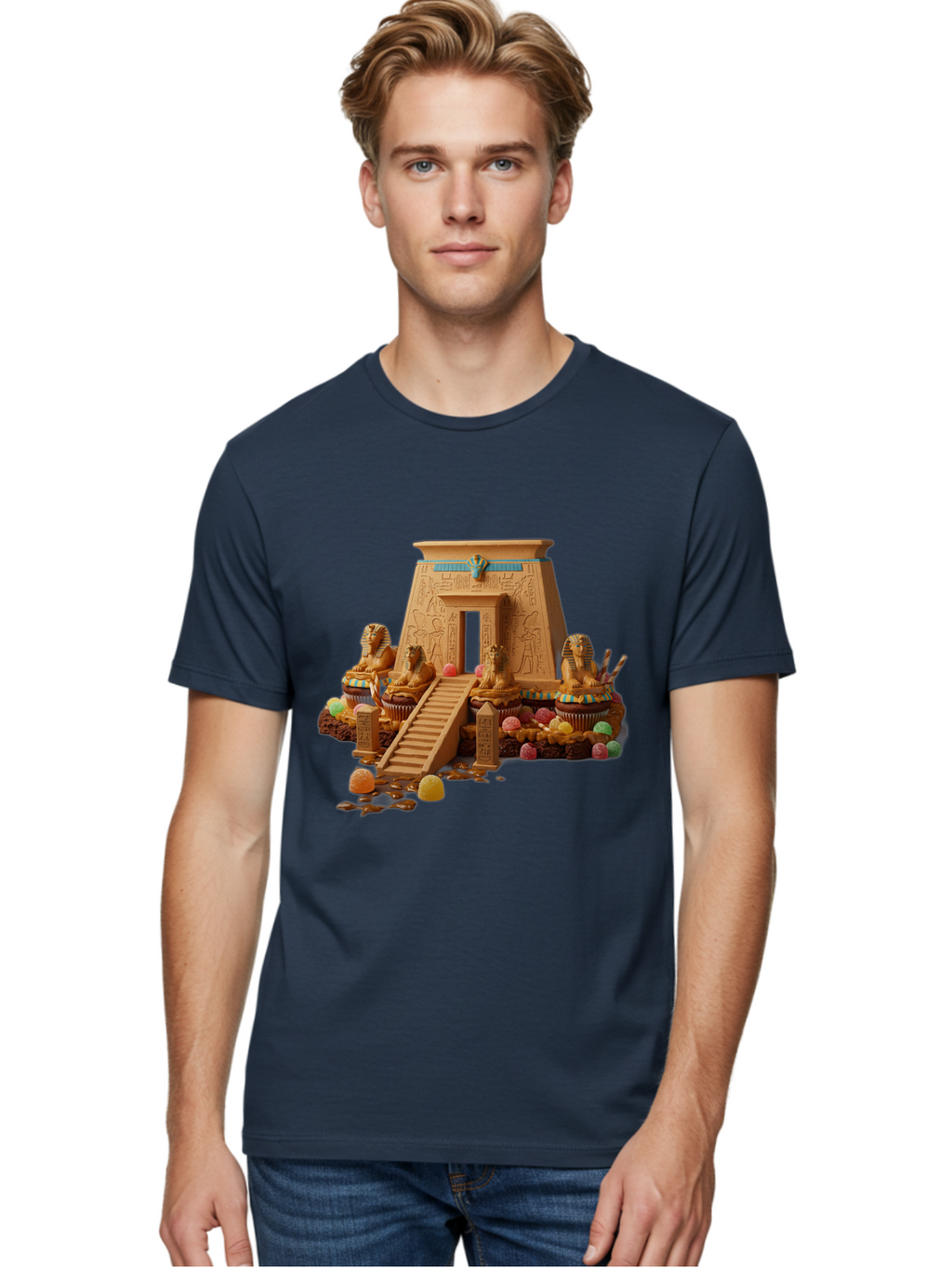 Egyptian-Temple-Cupcake Men'S Graphic Tee, 100% Cotton, Comfortable Casual Summer Wear, Machine Washable, Vintage Camera, Old Camera, Antique Camera, Black Camera, Classic Photography, Photography Equipment, Nostalgic Device, Film Camera, Bam372