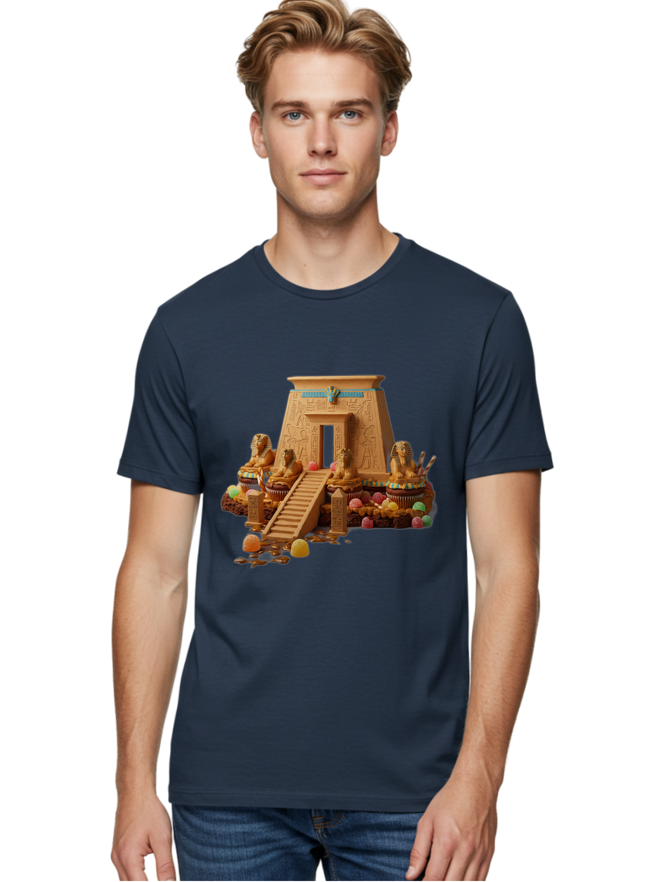 Egyptian-Temple-Cupcake Men'S Graphic Tee, 100% Cotton, Comfortable Casual Summer Wear, Machine Washable, Vintage Camera, Old Camera, Antique Camera, Black Camera, Classic Photography, Photography Equipment, Nostalgic Device, Film Camera, Bam372