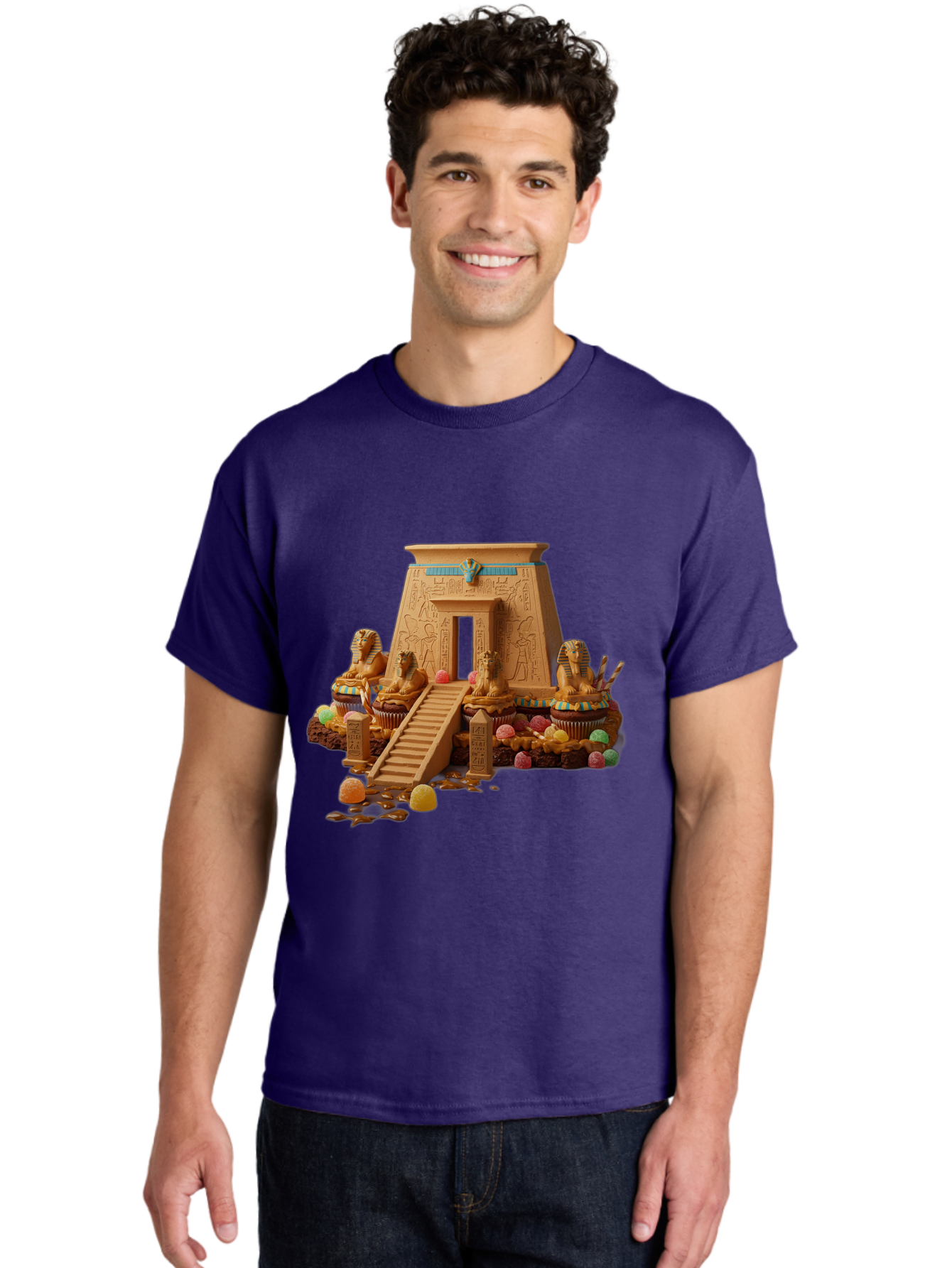 Egyptian-Temple-Cupcake Men'S Graphic Tee, 100% Cotton, Comfortable Casual Summer Wear, Machine Washable, Vintage Camera, Old Camera, Antique Camera, Black Camera, Classic Photography, Photography Equipment, Nostalgic Device, Film Camera, Bam372