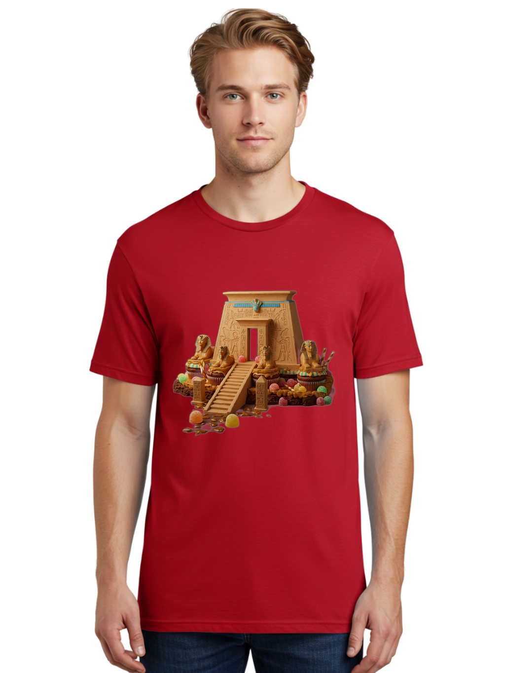 Egyptian-Temple-Cupcake Men'S Graphic Tee, 100% Cotton, Comfortable Casual Summer Wear, Machine Washable, Vintage Camera, Old Camera, Antique Camera, Black Camera, Classic Photography, Photography Equipment, Nostalgic Device, Film Camera, Bam372