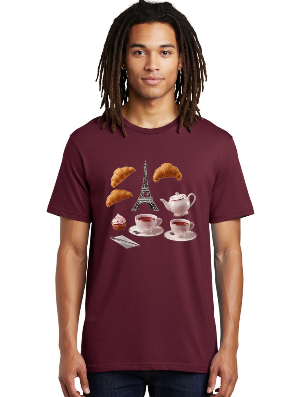 Eiffel-Tower-Tea Men'S Graphic Tee, 100% Cotton, Comfortable Casual Summer Wear, Machine Washable, Vintage Camera, Old Camera, Antique Camera, Black Camera, Classic Photography, Photography Equipment, Nostalgic Device, Film Camera, Camera Art Bam373