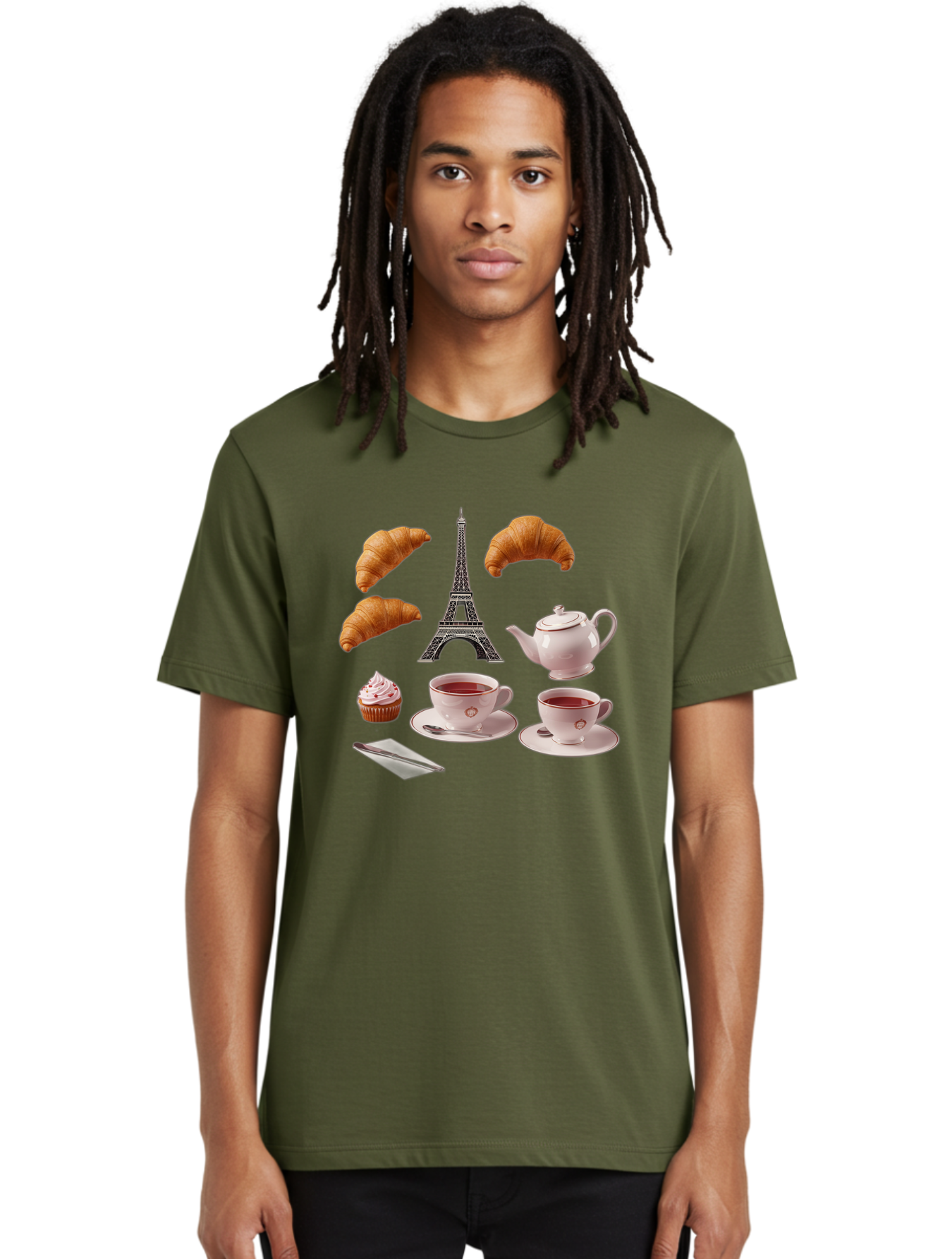 Eiffel-Tower-Tea Men'S Graphic Tee, 100% Cotton, Comfortable Casual Summer Wear, Machine Washable, Vintage Camera, Old Camera, Antique Camera, Black Camera, Classic Photography, Photography Equipment, Nostalgic Device, Film Camera, Camera Art Bam373