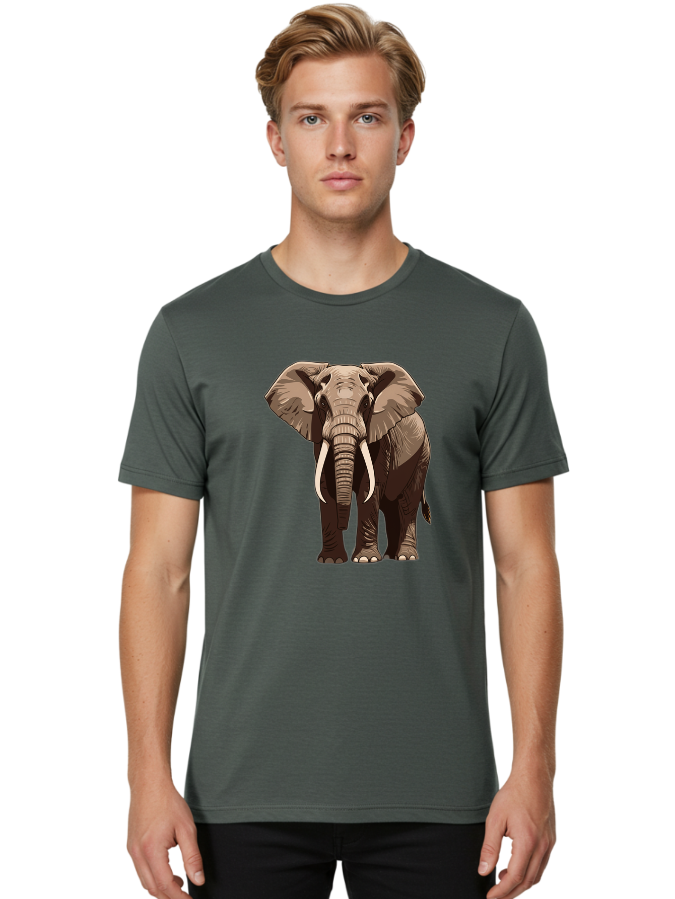 Elephant Men'S Graphic Tee, 100% Cotton, Comfortable Casual Summer Wear, Machine Washable, Vintage Camera, Old Camera, Antique Camera, Black Camera, Classic Photography, Photography Equipment, Nostalgic Device, Film Camera, Camera Art Bam375