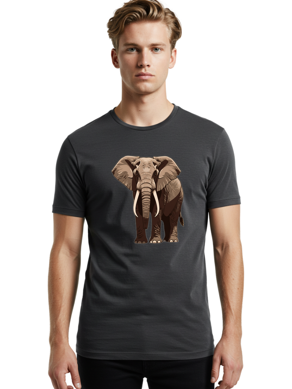 Elephant Men'S Graphic Tee, 100% Cotton, Comfortable Casual Summer Wear, Machine Washable, Vintage Camera, Old Camera, Antique Camera, Black Camera, Classic Photography, Photography Equipment, Nostalgic Device, Film Camera, Camera Art Bam375