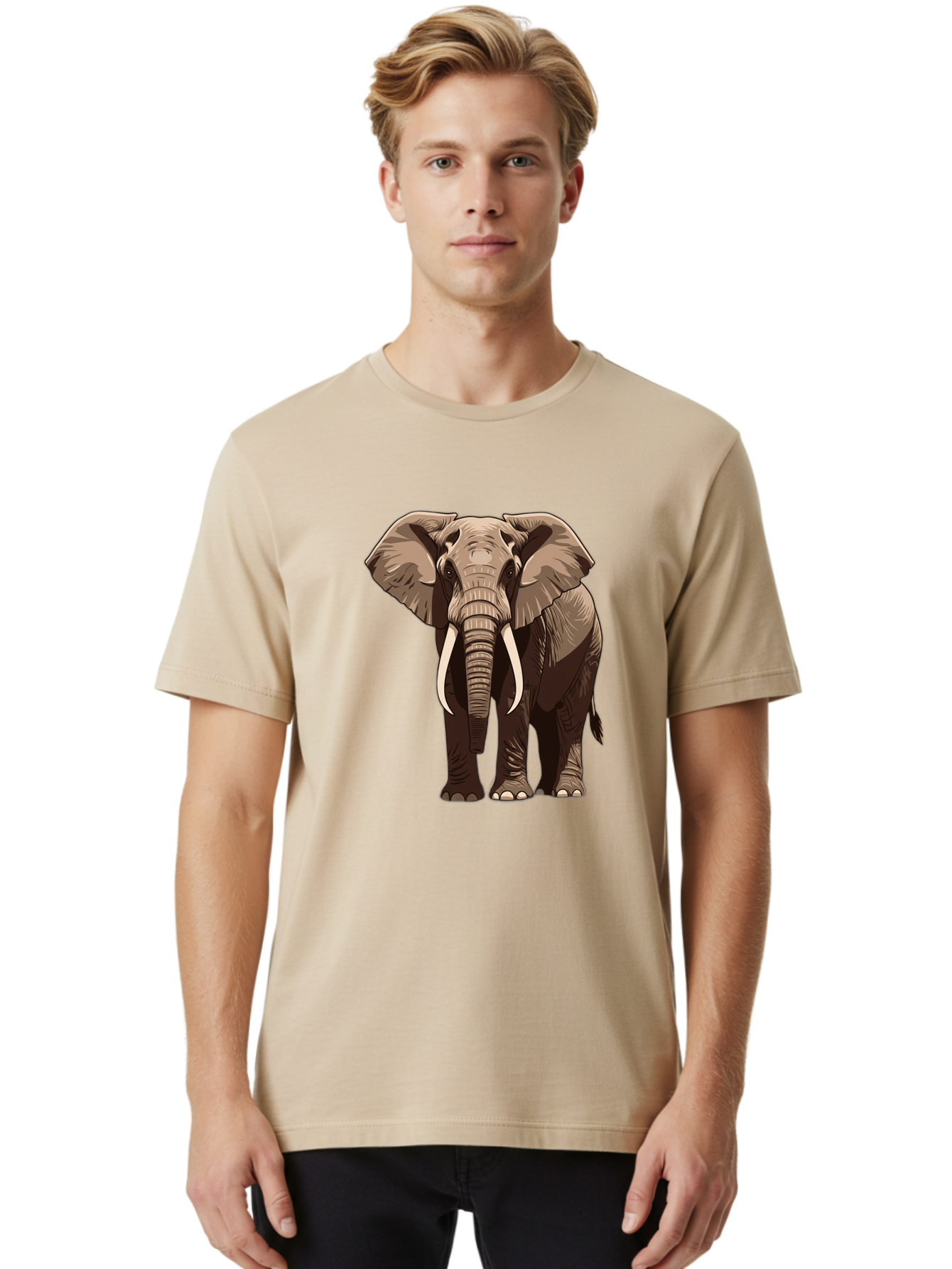Elephant Men'S Graphic Tee, 100% Cotton, Comfortable Casual Summer Wear, Machine Washable, Vintage Camera, Old Camera, Antique Camera, Black Camera, Classic Photography, Photography Equipment, Nostalgic Device, Film Camera, Camera Art Bam375