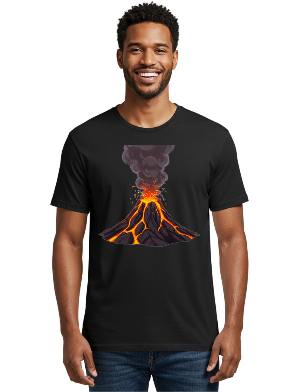 Erupting-Volcano Men'S Graphic Tee, 100% Cotton, Comfortable Casual Summer Wear, Machine Washable, Vintage Camera, Old Camera, Antique Camera, Black Camera, Classic Photography, Photography Equipment, Nostalgic Device, Film Camera, Camera Art Bam384