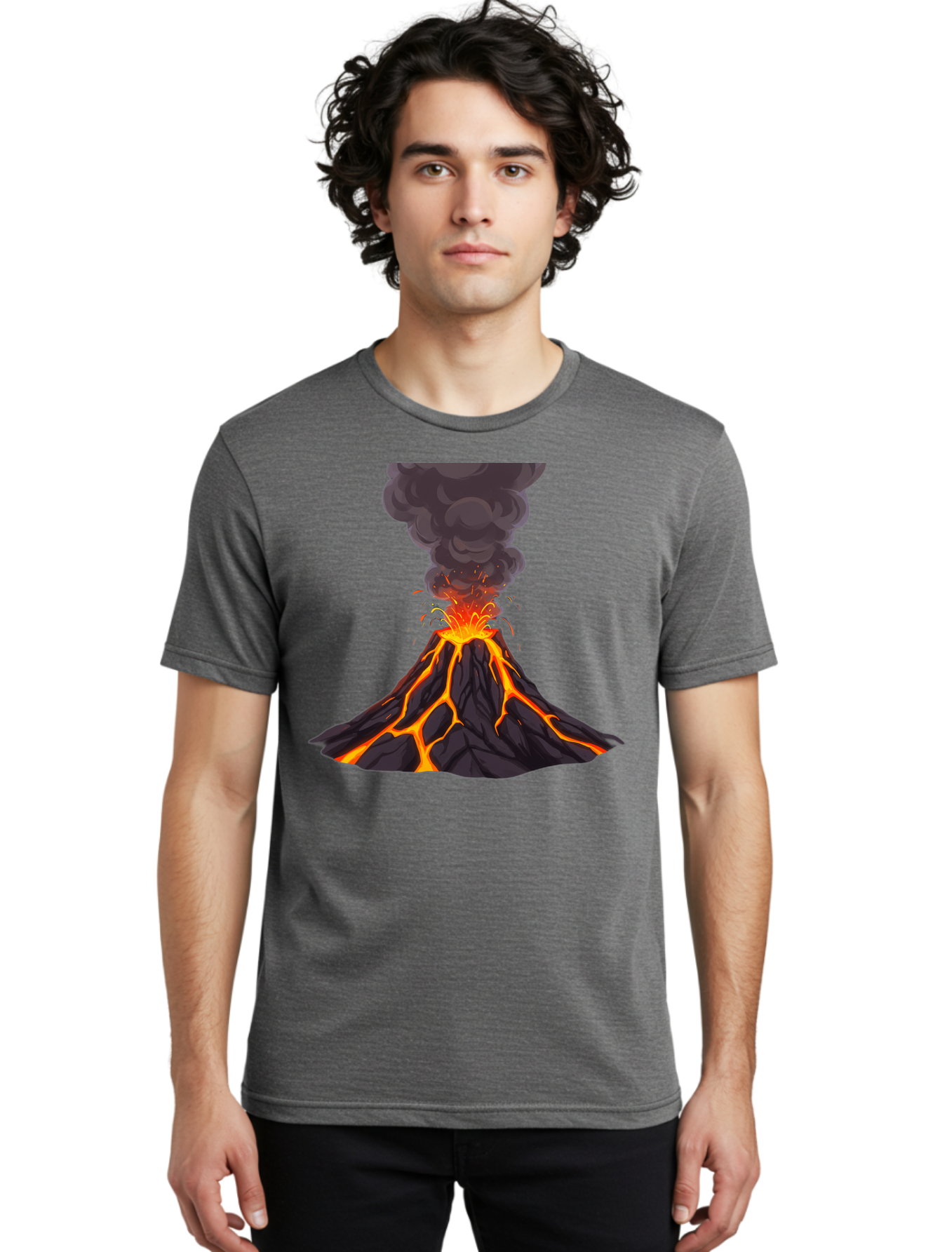 Erupting-Volcano Men'S Graphic Tee, 100% Cotton, Comfortable Casual Summer Wear, Machine Washable, Vintage Camera, Old Camera, Antique Camera, Black Camera, Classic Photography, Photography Equipment, Nostalgic Device, Film Camera, Camera Art Bam384
