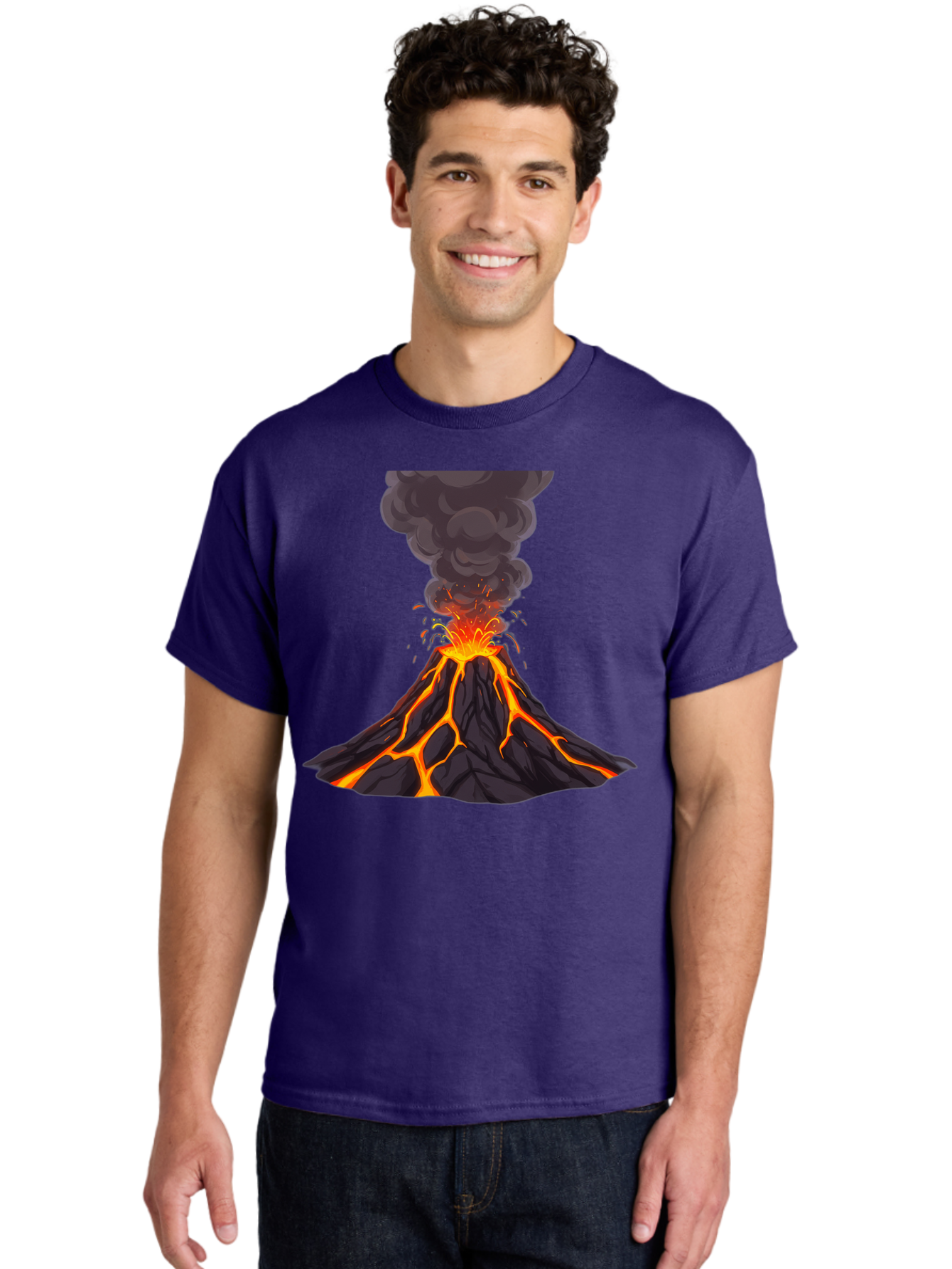 Erupting-Volcano Men'S Graphic Tee, 100% Cotton, Comfortable Casual Summer Wear, Machine Washable, Vintage Camera, Old Camera, Antique Camera, Black Camera, Classic Photography, Photography Equipment, Nostalgic Device, Film Camera, Camera Art Bam384