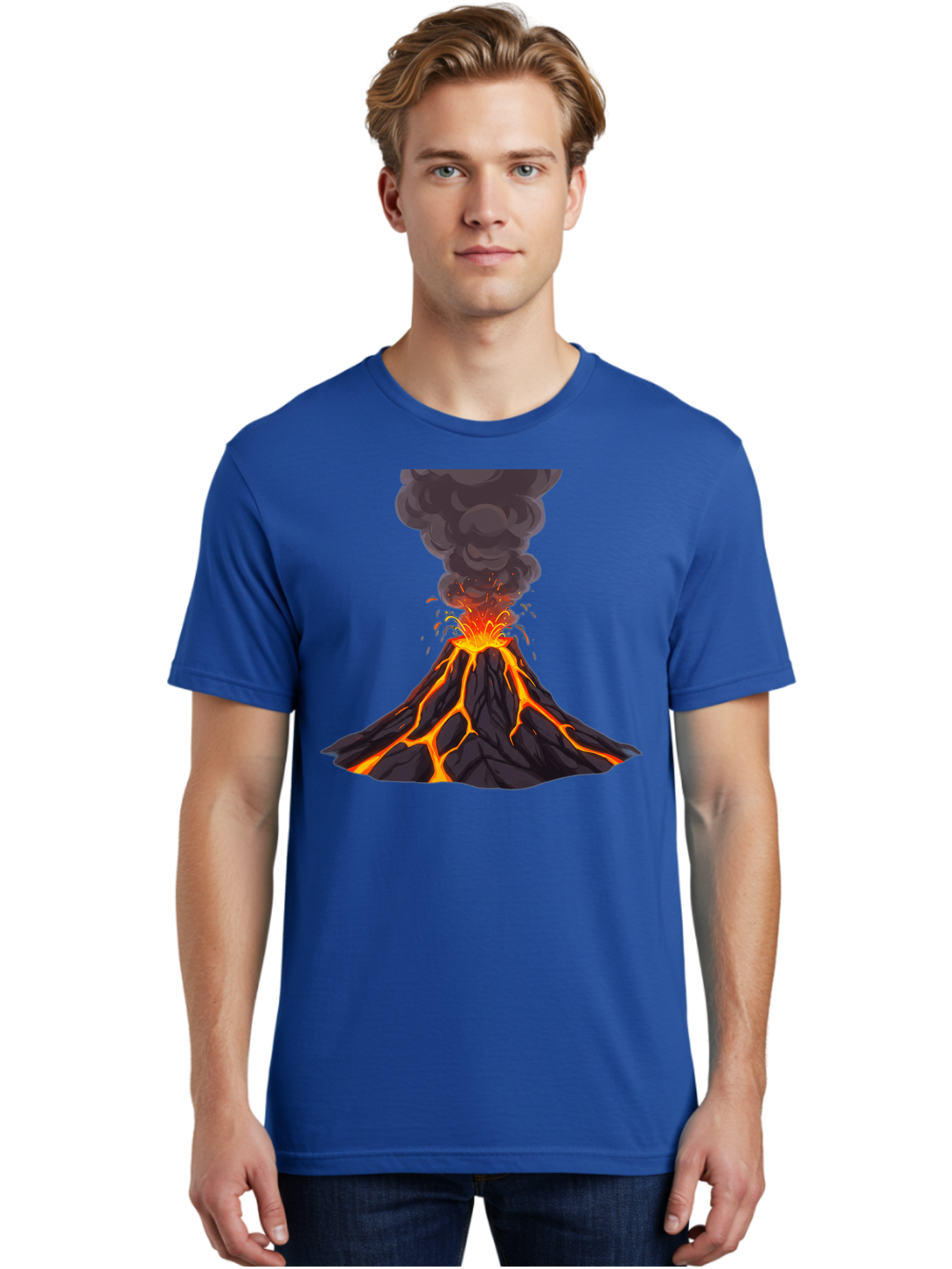 Erupting-Volcano Men'S Graphic Tee, 100% Cotton, Comfortable Casual Summer Wear, Machine Washable, Vintage Camera, Old Camera, Antique Camera, Black Camera, Classic Photography, Photography Equipment, Nostalgic Device, Film Camera, Camera Art Bam384
