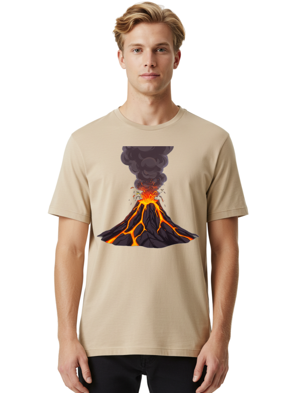 Erupting-Volcano Men'S Graphic Tee, 100% Cotton, Comfortable Casual Summer Wear, Machine Washable, Vintage Camera, Old Camera, Antique Camera, Black Camera, Classic Photography, Photography Equipment, Nostalgic Device, Film Camera, Camera Art Bam384
