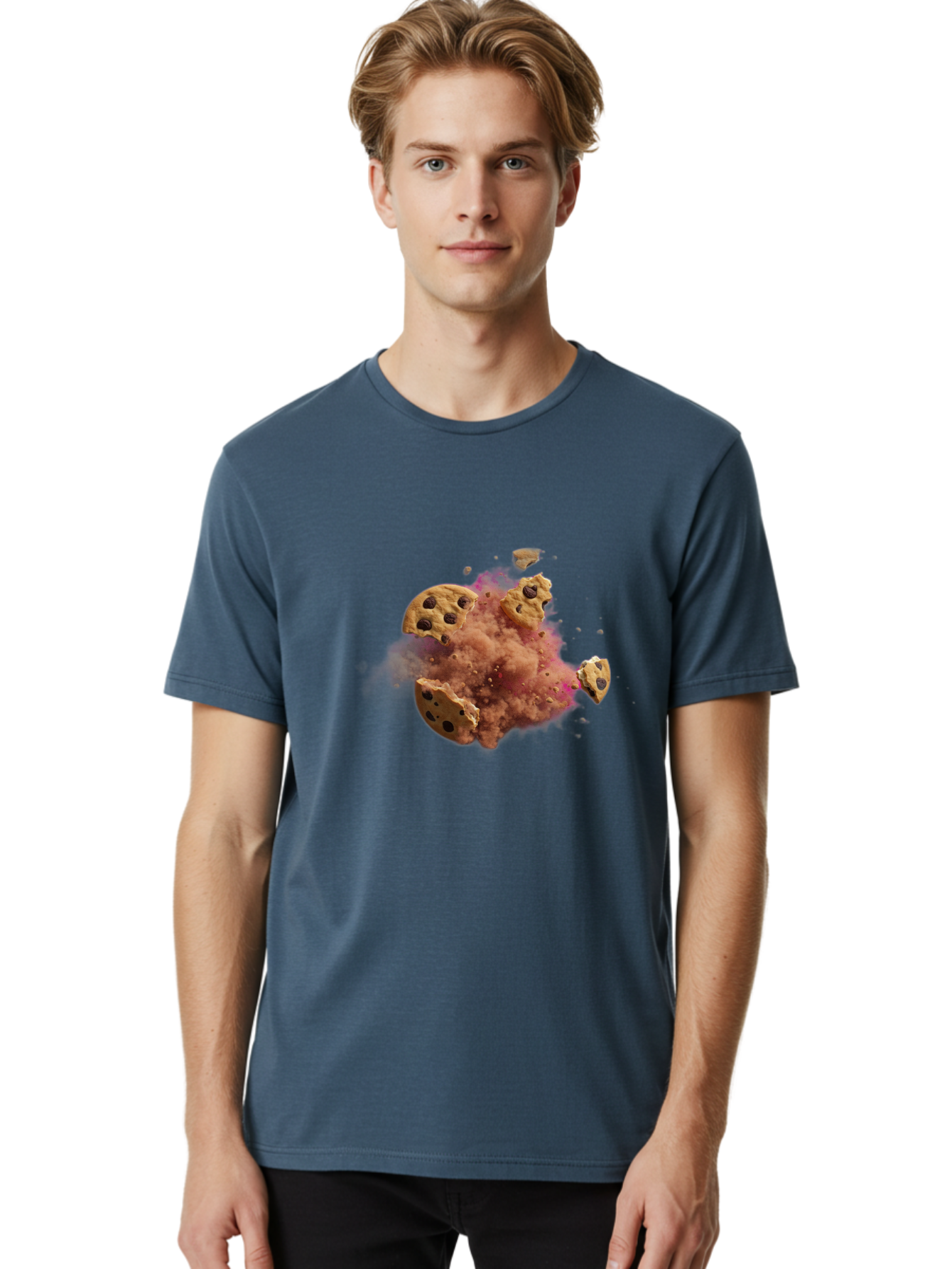 Exploding-Chocolate-Chip-Cookies Men'S Graphic Tee, 100% Cotton, Comfortable Casual Summer Wear, Machine Washable, Vintage Camera, Old Camera, Antique Camera, Black Camera, Classic Photography, Photography Equipment, Nostalgic Device, Bam385