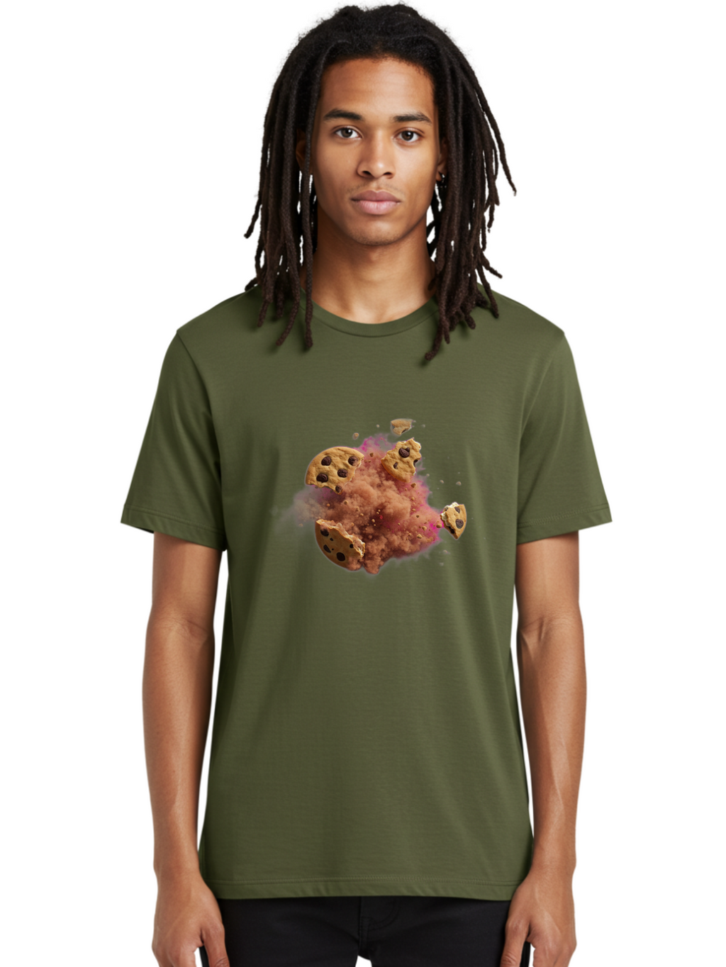 Exploding-Chocolate-Chip-Cookies Men'S Graphic Tee, 100% Cotton, Comfortable Casual Summer Wear, Machine Washable, Vintage Camera, Old Camera, Antique Camera, Black Camera, Classic Photography, Photography Equipment, Nostalgic Device, Bam385