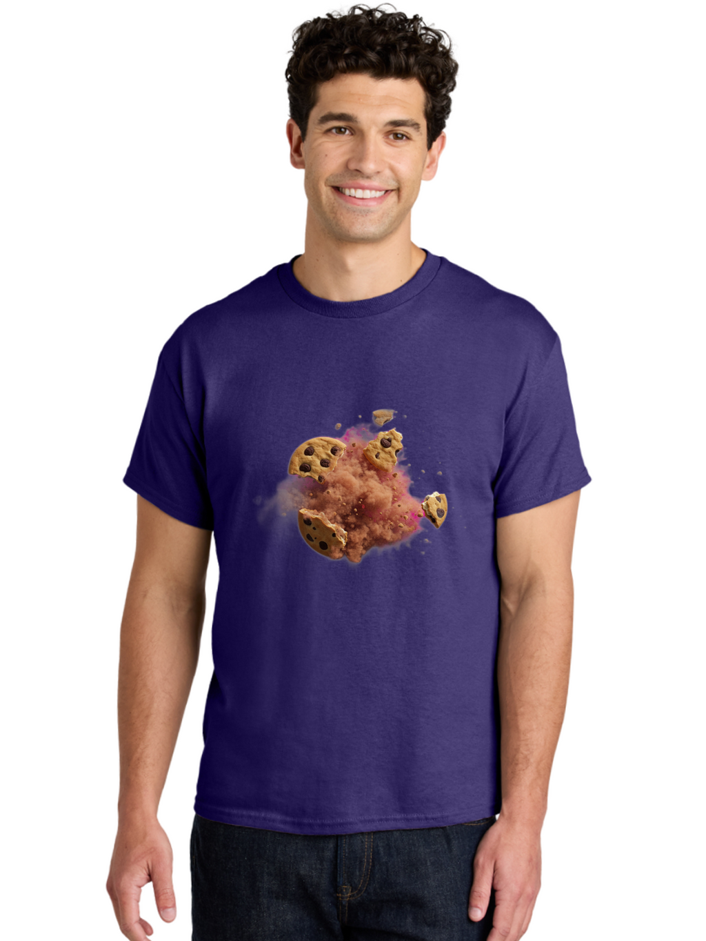Exploding-Chocolate-Chip-Cookies Men'S Graphic Tee, 100% Cotton, Comfortable Casual Summer Wear, Machine Washable, Vintage Camera, Old Camera, Antique Camera, Black Camera, Classic Photography, Photography Equipment, Nostalgic Device, Bam385