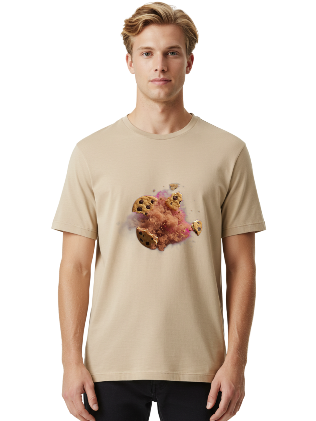 Exploding-Chocolate-Chip-Cookies Men'S Graphic Tee, 100% Cotton, Comfortable Casual Summer Wear, Machine Washable, Vintage Camera, Old Camera, Antique Camera, Black Camera, Classic Photography, Photography Equipment, Nostalgic Device, Bam385