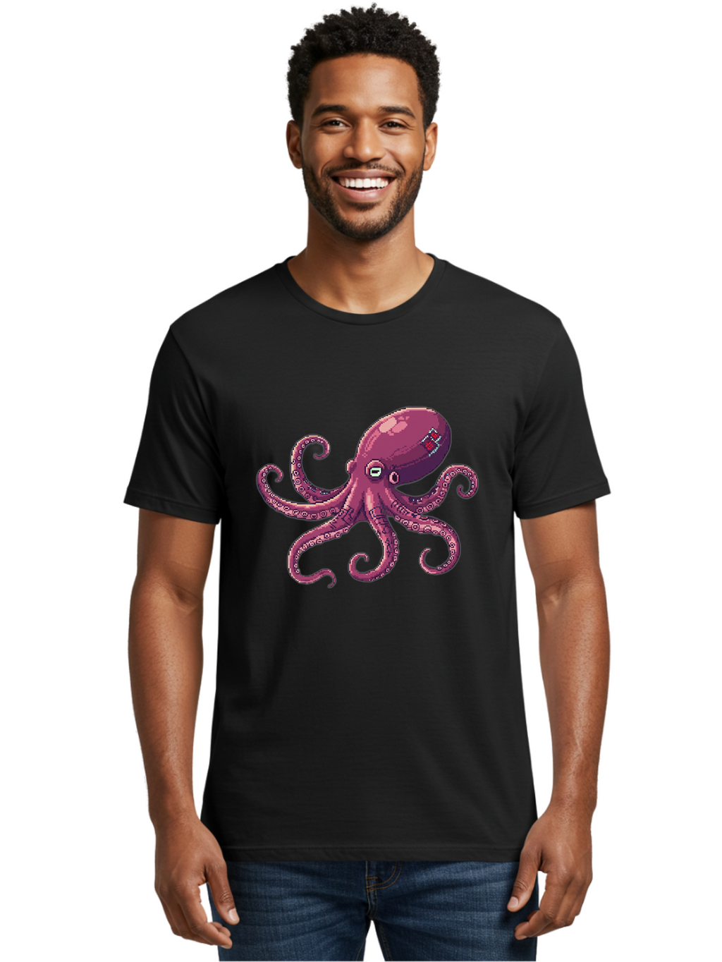 Fabled-Octopus Men'S Graphic Tee, 100% Cotton, Comfortable Casual Summer Wear, Machine Washable, Vintage Camera, Old Camera, Antique Camera, Black Camera, Classic Photography, Photography Equipment, Nostalgic Device, Film Camera, Camera Art Bam387