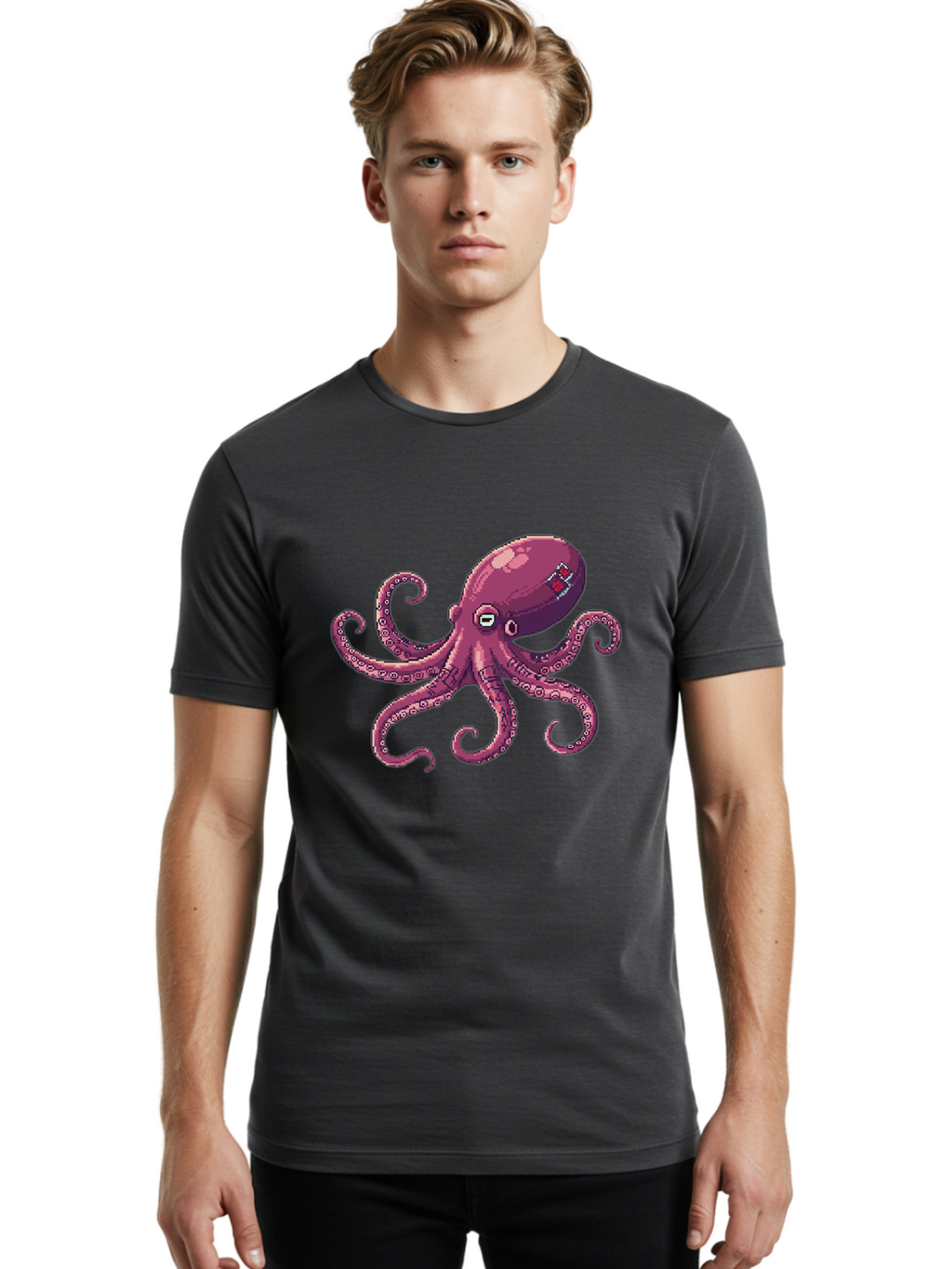 Fabled-Octopus Men'S Graphic Tee, 100% Cotton, Comfortable Casual Summer Wear, Machine Washable, Vintage Camera, Old Camera, Antique Camera, Black Camera, Classic Photography, Photography Equipment, Nostalgic Device, Film Camera, Camera Art Bam387