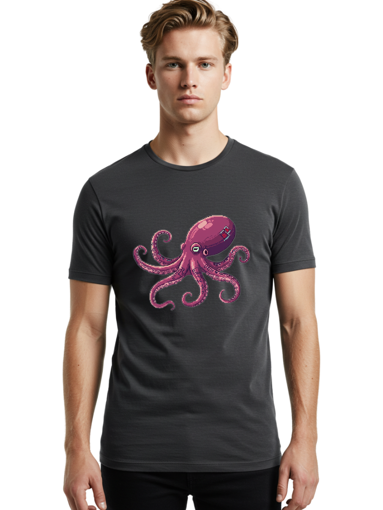 Fabled-Octopus Men'S Graphic Tee, 100% Cotton, Comfortable Casual Summer Wear, Machine Washable, Vintage Camera, Old Camera, Antique Camera, Black Camera, Classic Photography, Photography Equipment, Nostalgic Device, Film Camera, Camera Art Bam387
