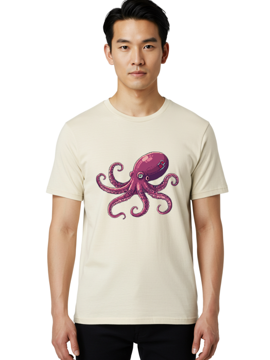 Fabled-Octopus Men'S Graphic Tee, 100% Cotton, Comfortable Casual Summer Wear, Machine Washable, Vintage Camera, Old Camera, Antique Camera, Black Camera, Classic Photography, Photography Equipment, Nostalgic Device, Film Camera, Camera Art Bam387