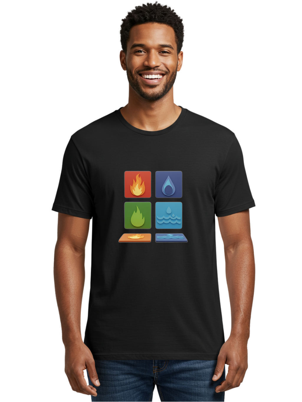 Fire-And-Water-Elements Men'S Graphic Tee, 100% Cotton, Comfortable Casual Summer Wear, Machine Washable, Vintage Camera, Old Camera, Antique Camera, Black Camera, Classic Photography, Photography Equipment, Nostalgic Device, Film Camera, Bam397
