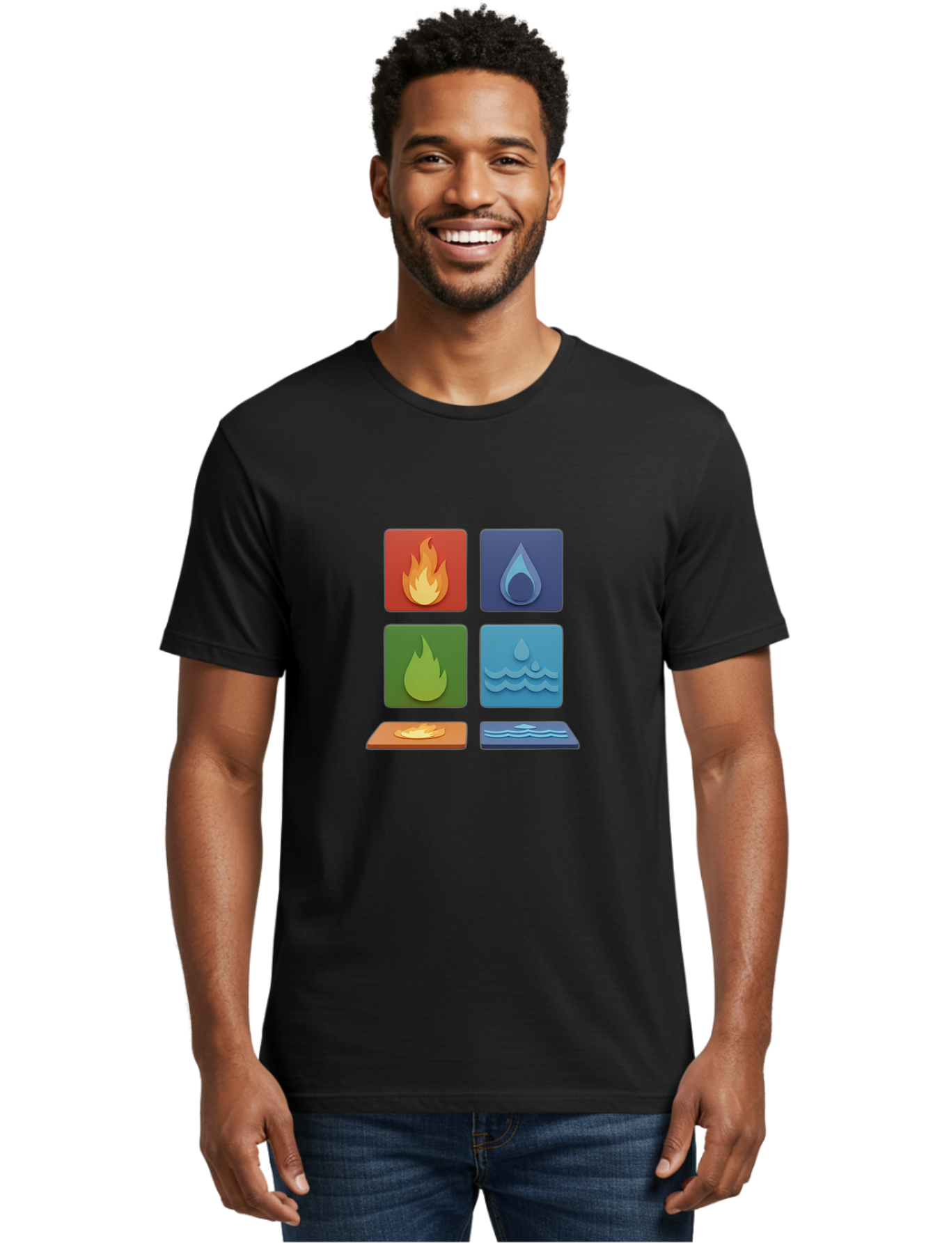 Fire-And-Water-Elements Men'S Graphic Tee, 100% Cotton, Comfortable Casual Summer Wear, Machine Washable, Vintage Camera, Old Camera, Antique Camera, Black Camera, Classic Photography, Photography Equipment, Nostalgic Device, Film Camera, Bam397