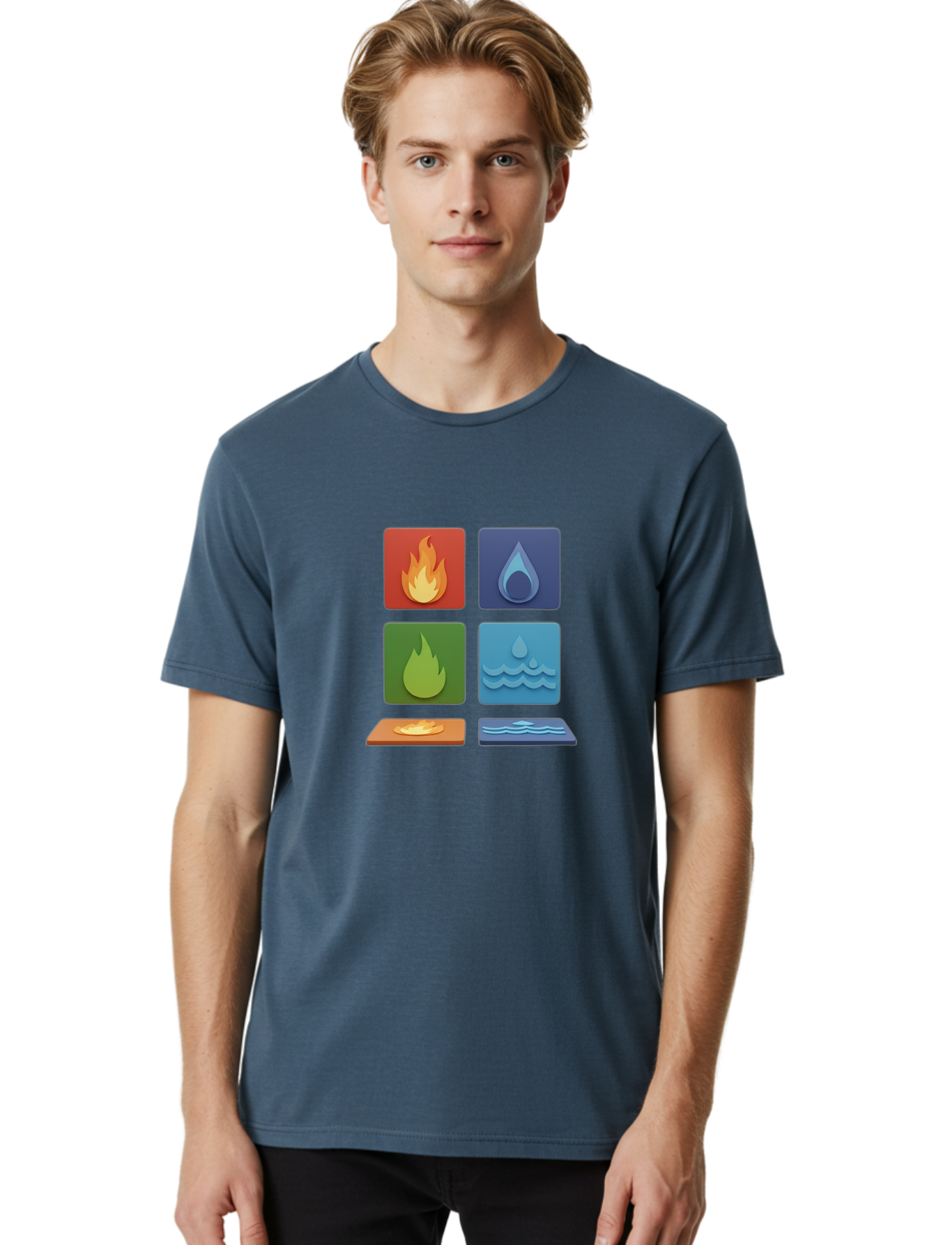 Fire-And-Water-Elements Men'S Graphic Tee, 100% Cotton, Comfortable Casual Summer Wear, Machine Washable, Vintage Camera, Old Camera, Antique Camera, Black Camera, Classic Photography, Photography Equipment, Nostalgic Device, Film Camera, Bam397