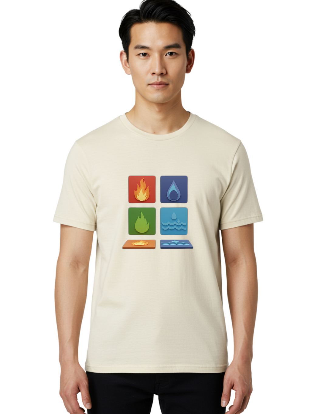 Fire-And-Water-Elements Men'S Graphic Tee, 100% Cotton, Comfortable Casual Summer Wear, Machine Washable, Vintage Camera, Old Camera, Antique Camera, Black Camera, Classic Photography, Photography Equipment, Nostalgic Device, Film Camera, Bam397