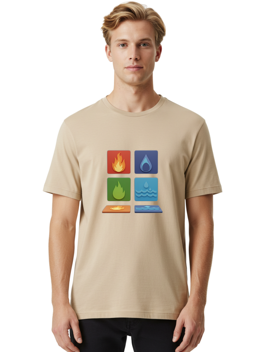 Fire-And-Water-Elements Men'S Graphic Tee, 100% Cotton, Comfortable Casual Summer Wear, Machine Washable, Vintage Camera, Old Camera, Antique Camera, Black Camera, Classic Photography, Photography Equipment, Nostalgic Device, Film Camera, Bam397