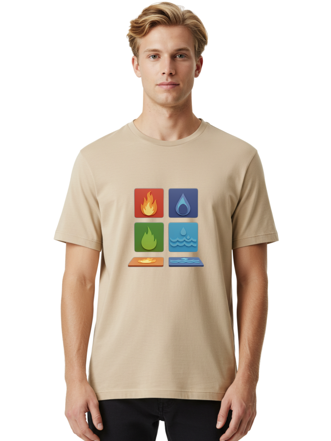 Fire-And-Water-Elements Men'S Graphic Tee, 100% Cotton, Comfortable Casual Summer Wear, Machine Washable, Vintage Camera, Old Camera, Antique Camera, Black Camera, Classic Photography, Photography Equipment, Nostalgic Device, Film Camera, Bam397