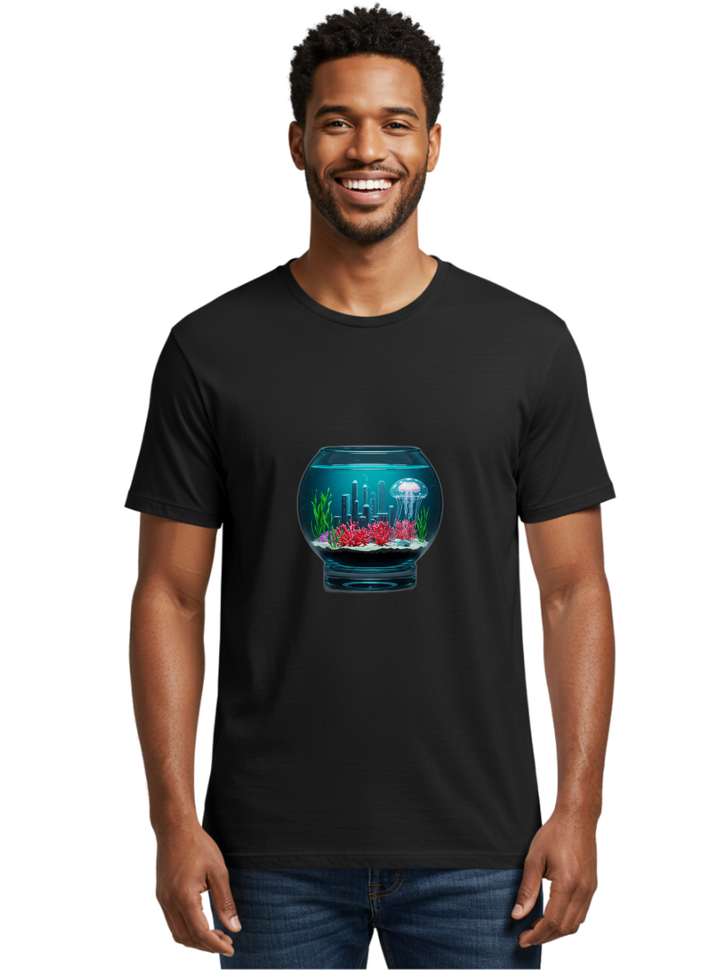 Fish-Bowl-Cityscape Men'S Graphic Tee, 100% Cotton, Comfortable Casual Summer Wear, Machine Washable, Vintage Camera, Old Camera, Antique Camera, Black Camera, Classic Photography, Photography Equipment, Nostalgic Device, Film Camera, Bam399