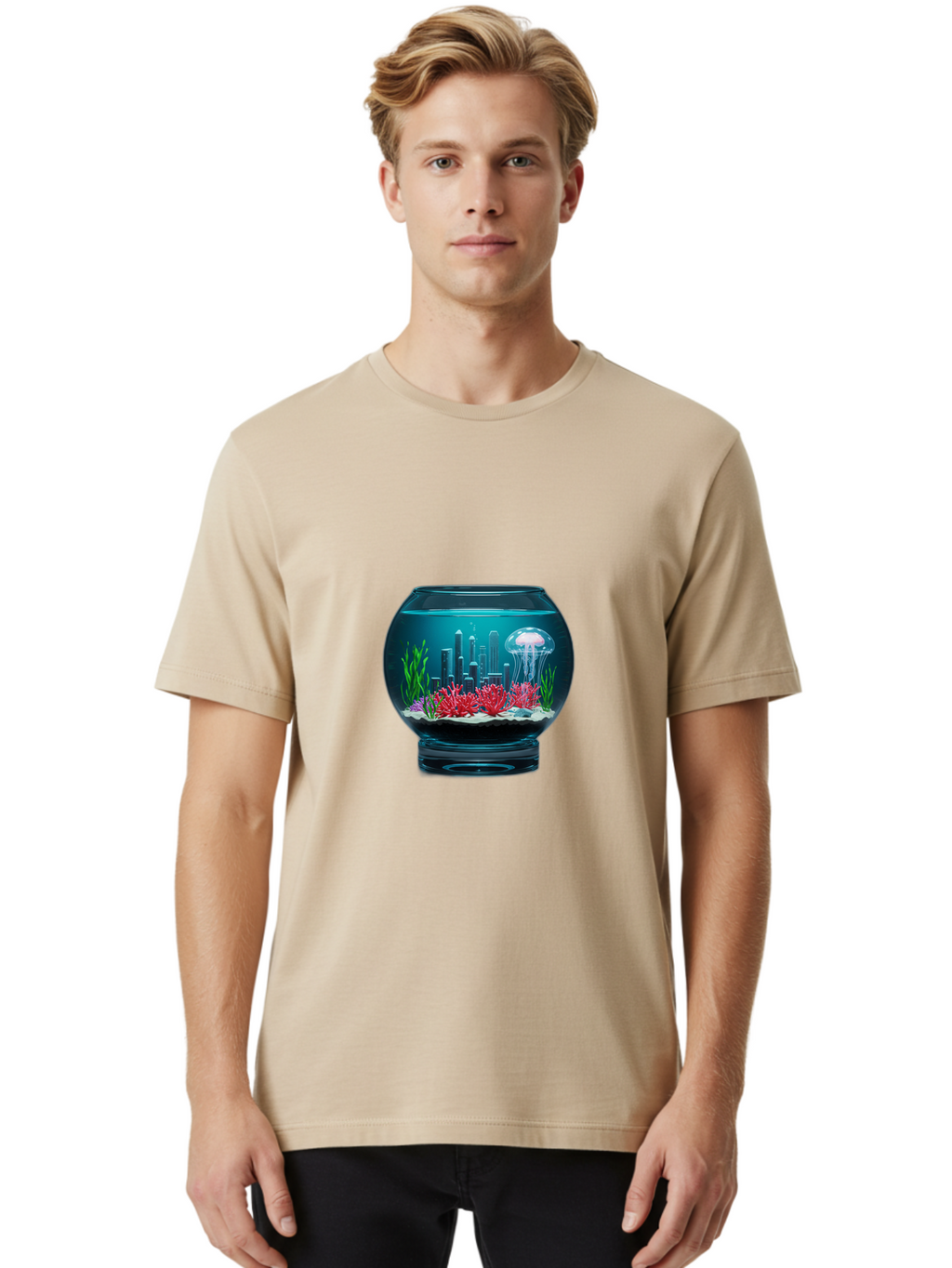 Fish-Bowl-Cityscape Men'S Graphic Tee, 100% Cotton, Comfortable Casual Summer Wear, Machine Washable, Vintage Camera, Old Camera, Antique Camera, Black Camera, Classic Photography, Photography Equipment, Nostalgic Device, Film Camera, Bam399