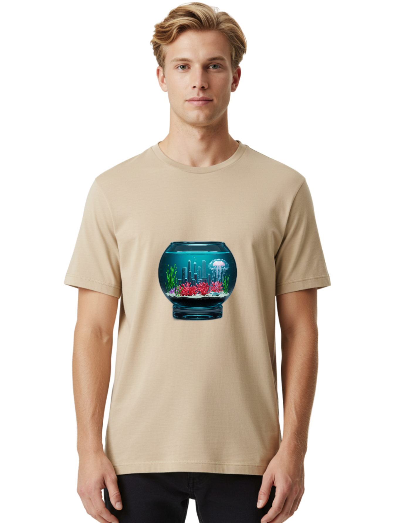 Fish-Bowl-Cityscape Men'S Graphic Tee, 100% Cotton, Comfortable Casual Summer Wear, Machine Washable, Vintage Camera, Old Camera, Antique Camera, Black Camera, Classic Photography, Photography Equipment, Nostalgic Device, Film Camera, Bam399