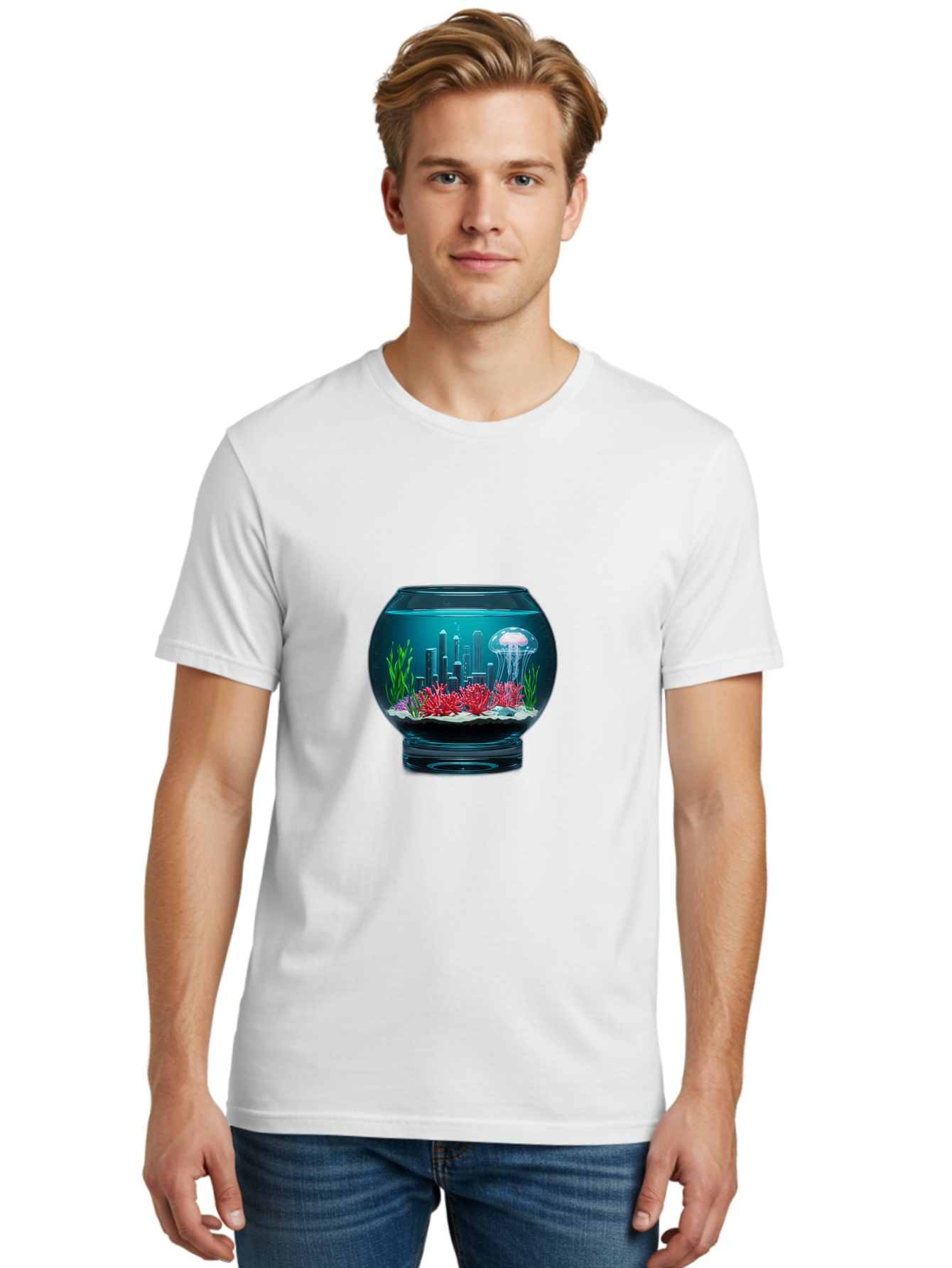 Fish-Bowl-Cityscape Men'S Graphic Tee, 100% Cotton, Comfortable Casual Summer Wear, Machine Washable, Vintage Camera, Old Camera, Antique Camera, Black Camera, Classic Photography, Photography Equipment, Nostalgic Device, Film Camera, Bam399